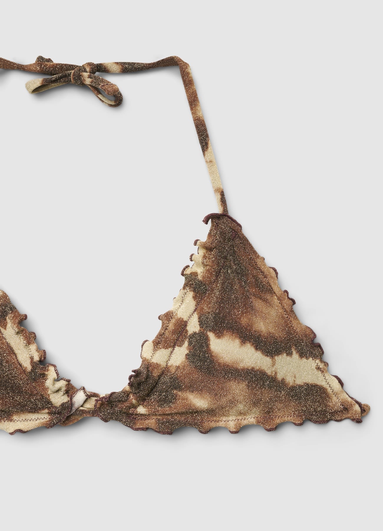 Reggiseno bikini triangolo con stampa sfumata ed effetto luccicante - Image 3