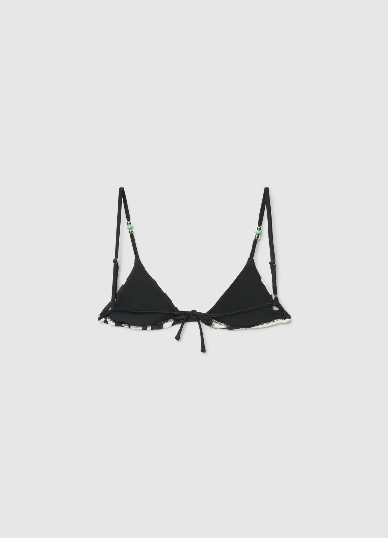 Reggiseno bikini triangolo con stampa zebra e applicazioni - Image 5