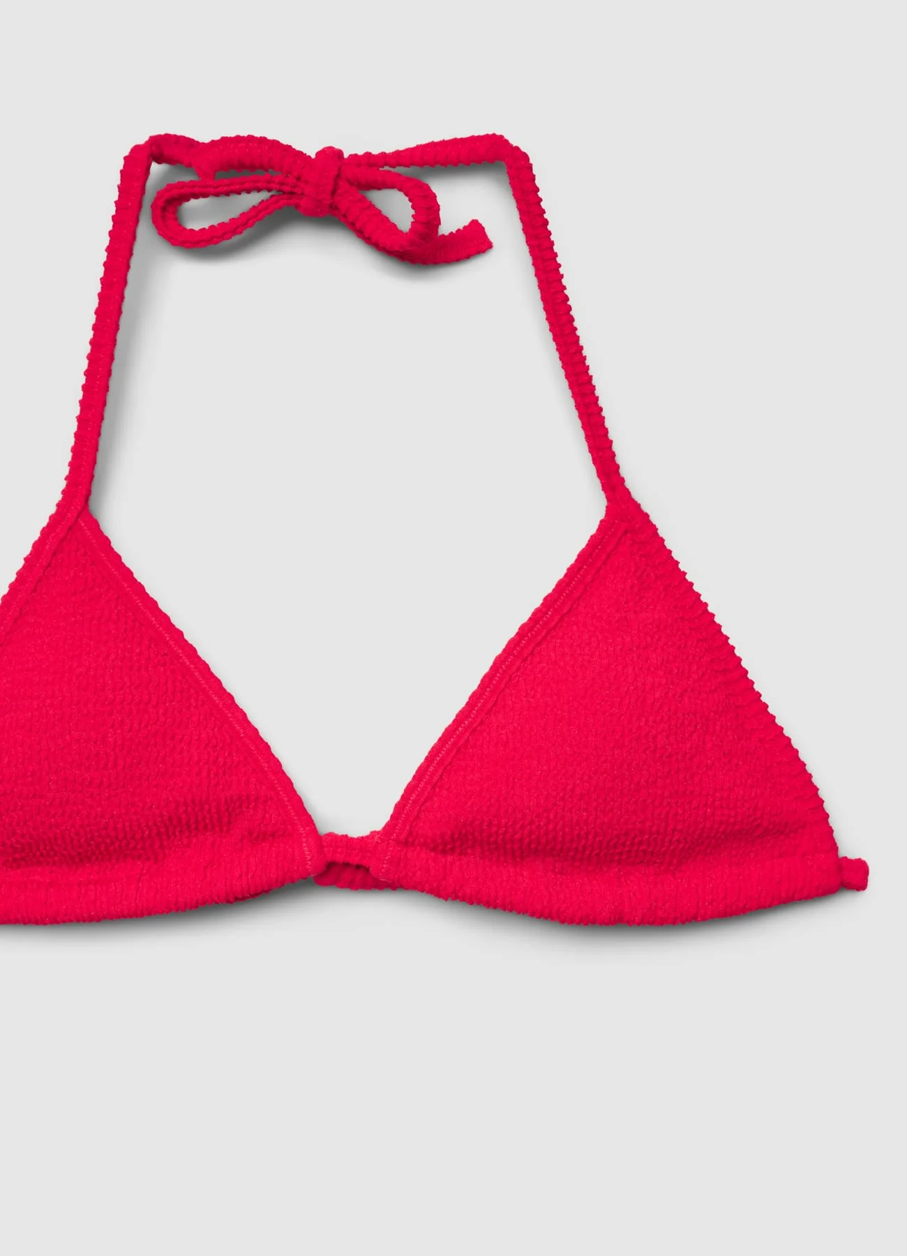 Reggiseno bikini triangolo goffrato con laccetti - Image 2