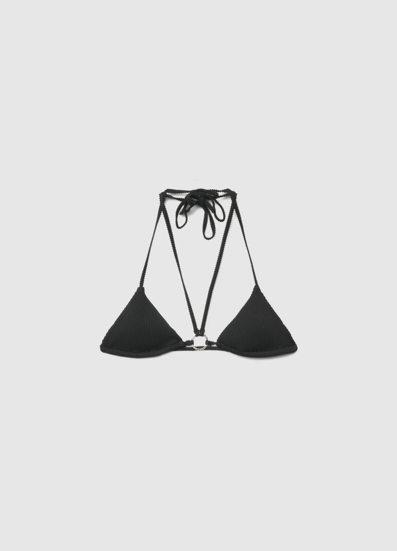 Reggiseno bikini triangolo goffrato con laccetto