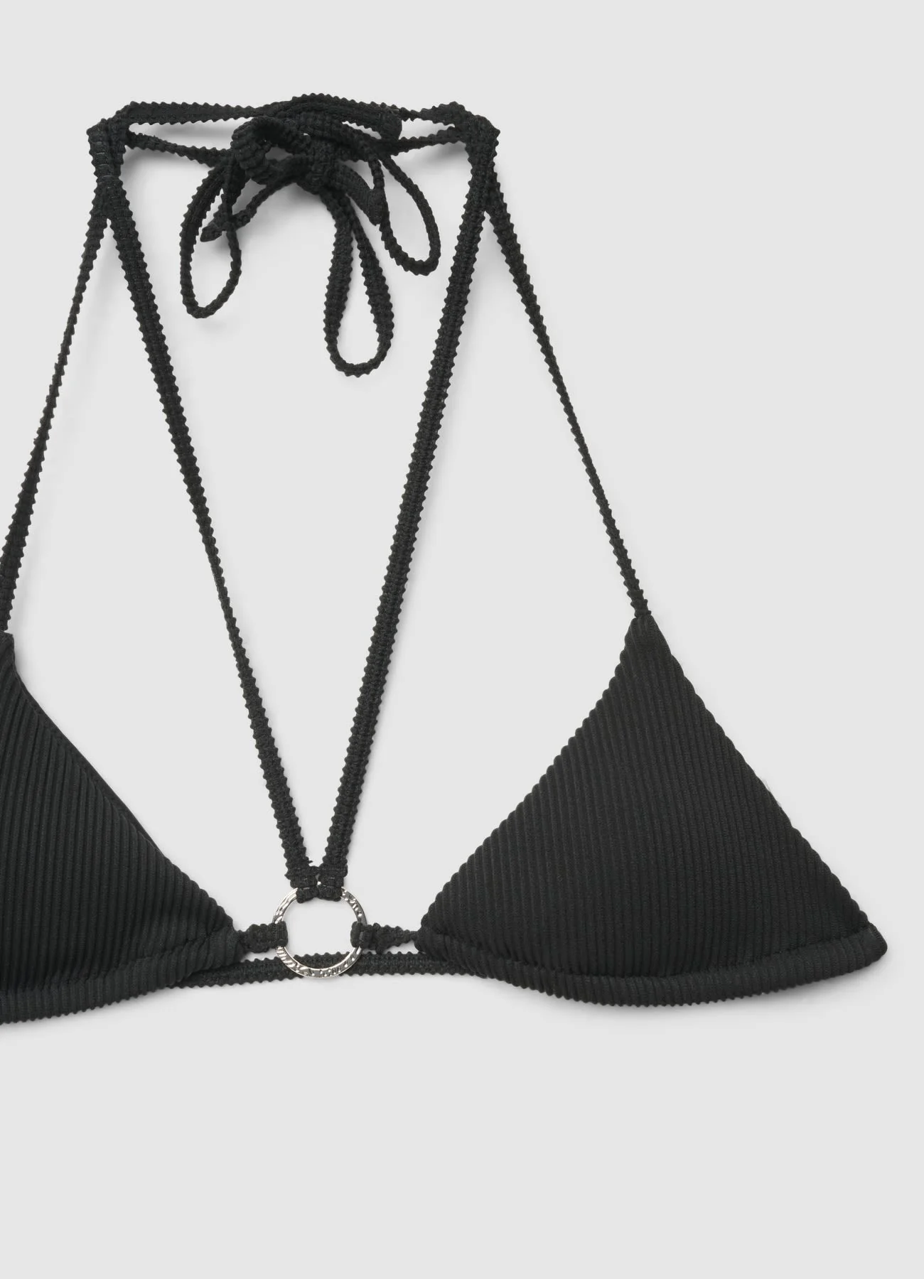 Reggiseno bikini triangolo goffrato con laccetto - Image 3