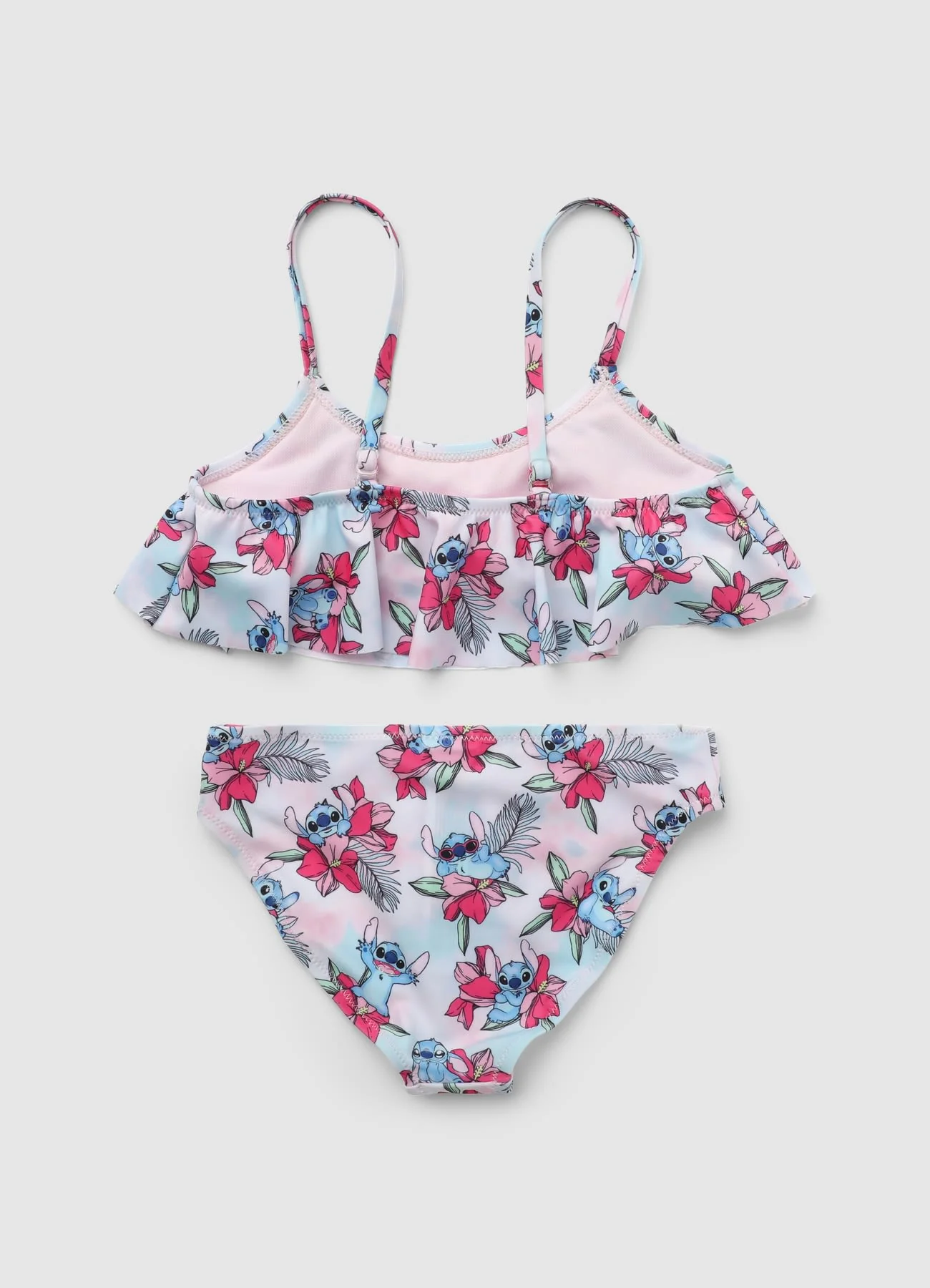 Set bikini con volant e stampa Stitch