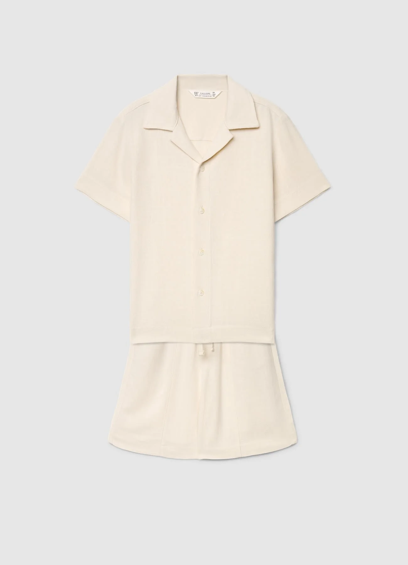 Set camicia e pantaloncini tinta unita