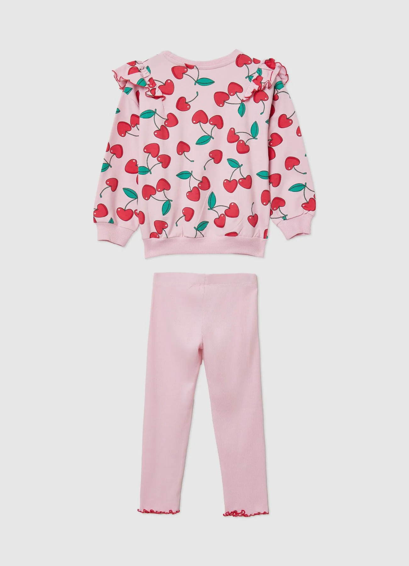 Set felpa e leggings con stampa ciliegie - Image 3
