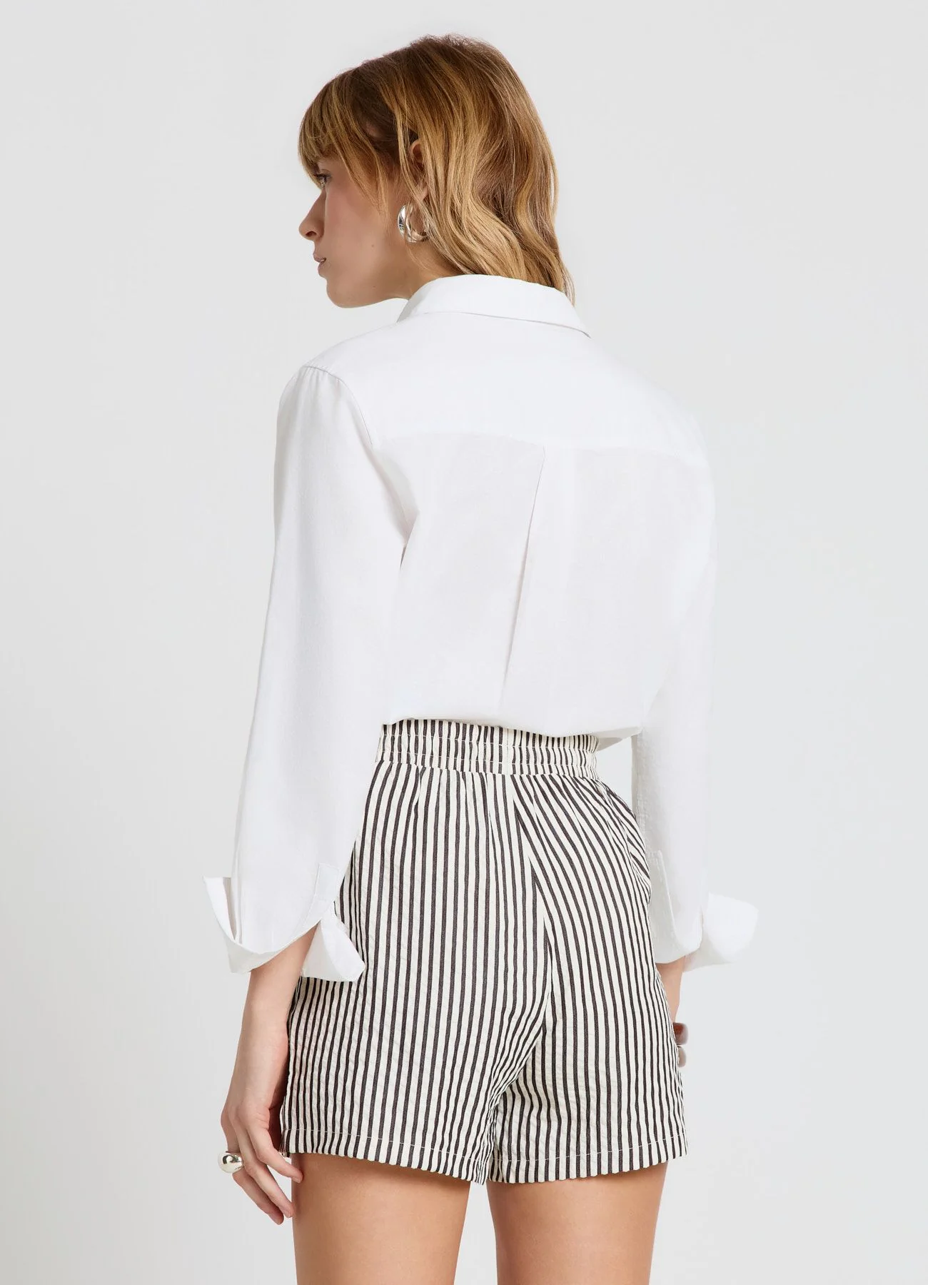 Shorts a righe con coulisse in vita - Image 3