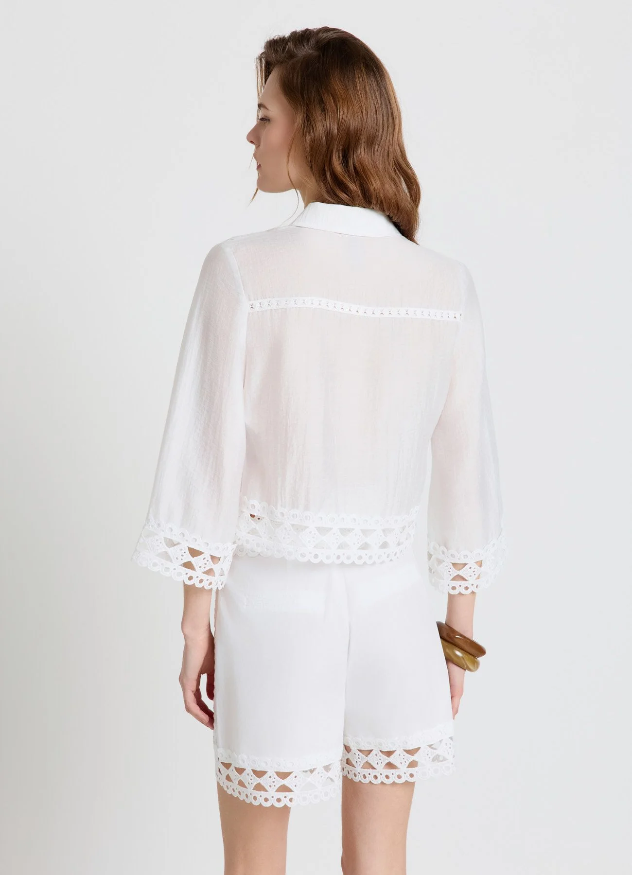 Shorts a vita alta con ricami - Image 2