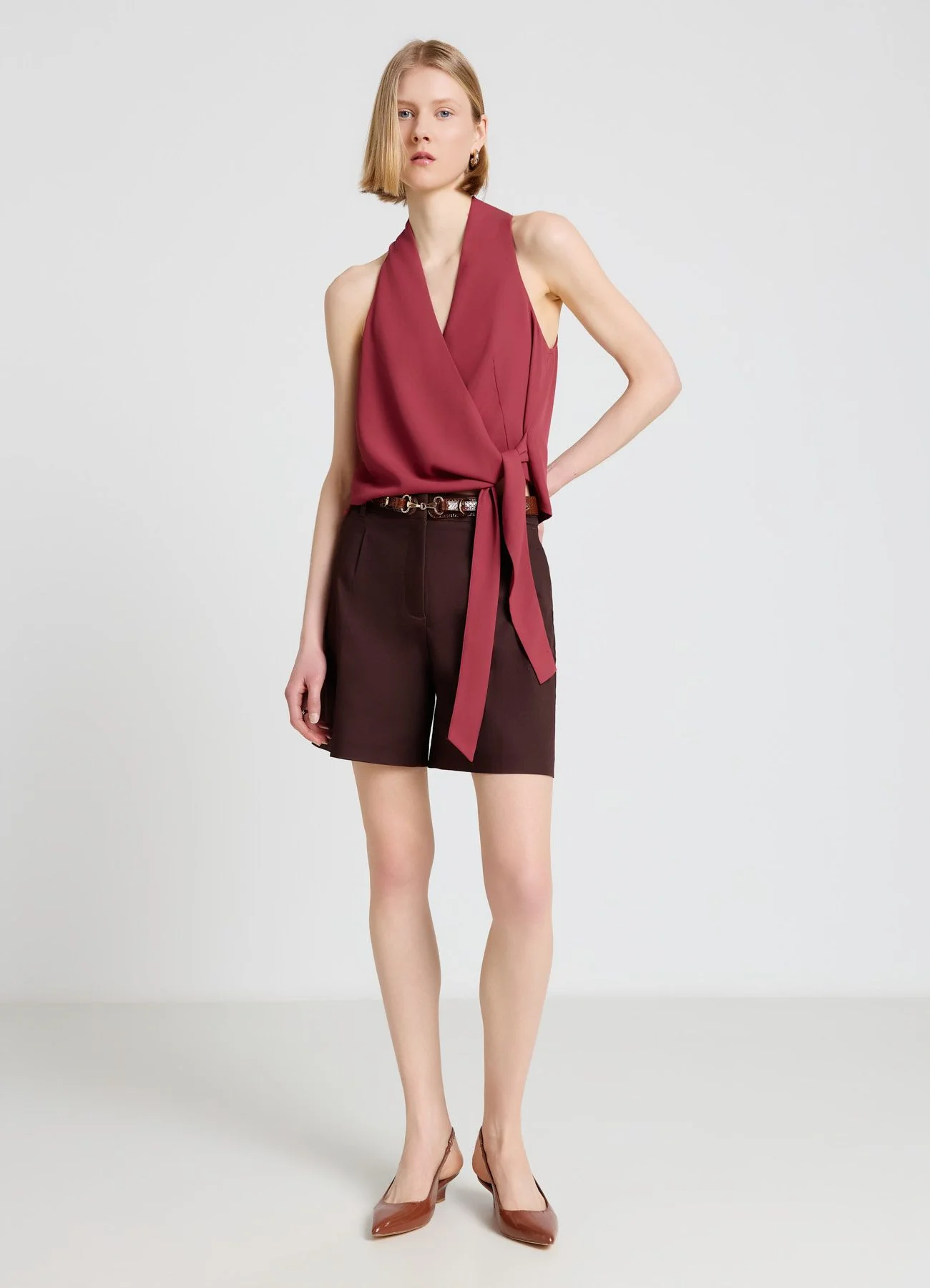 Shorts bermuda sartoriali a tinta unita