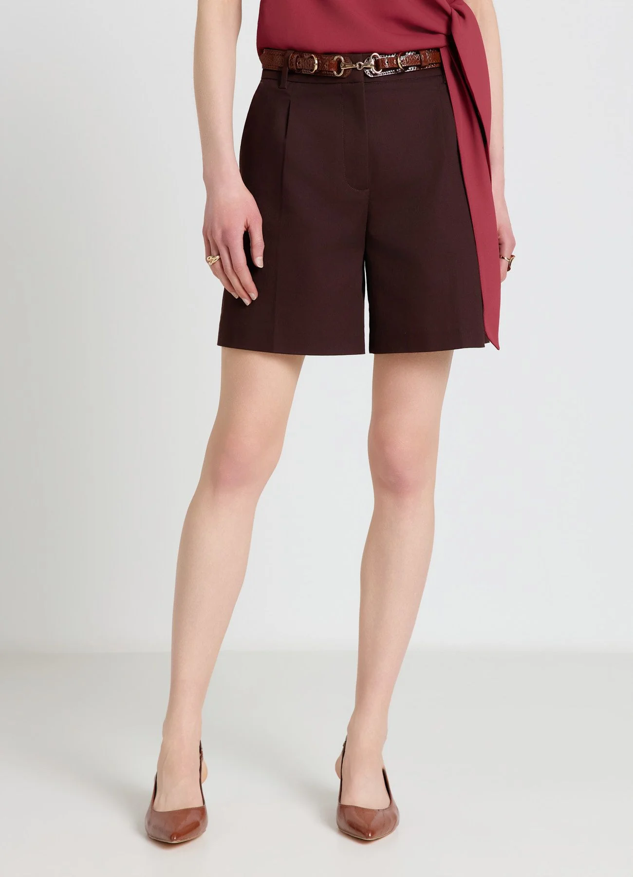 Shorts bermuda sartoriali a tinta unita - Image 2
