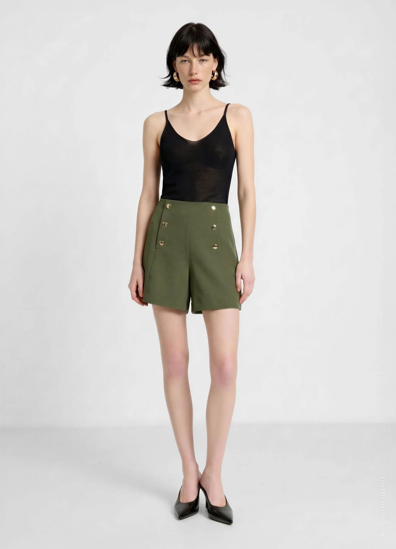 Shorts con bottoni decorativi - Image 2