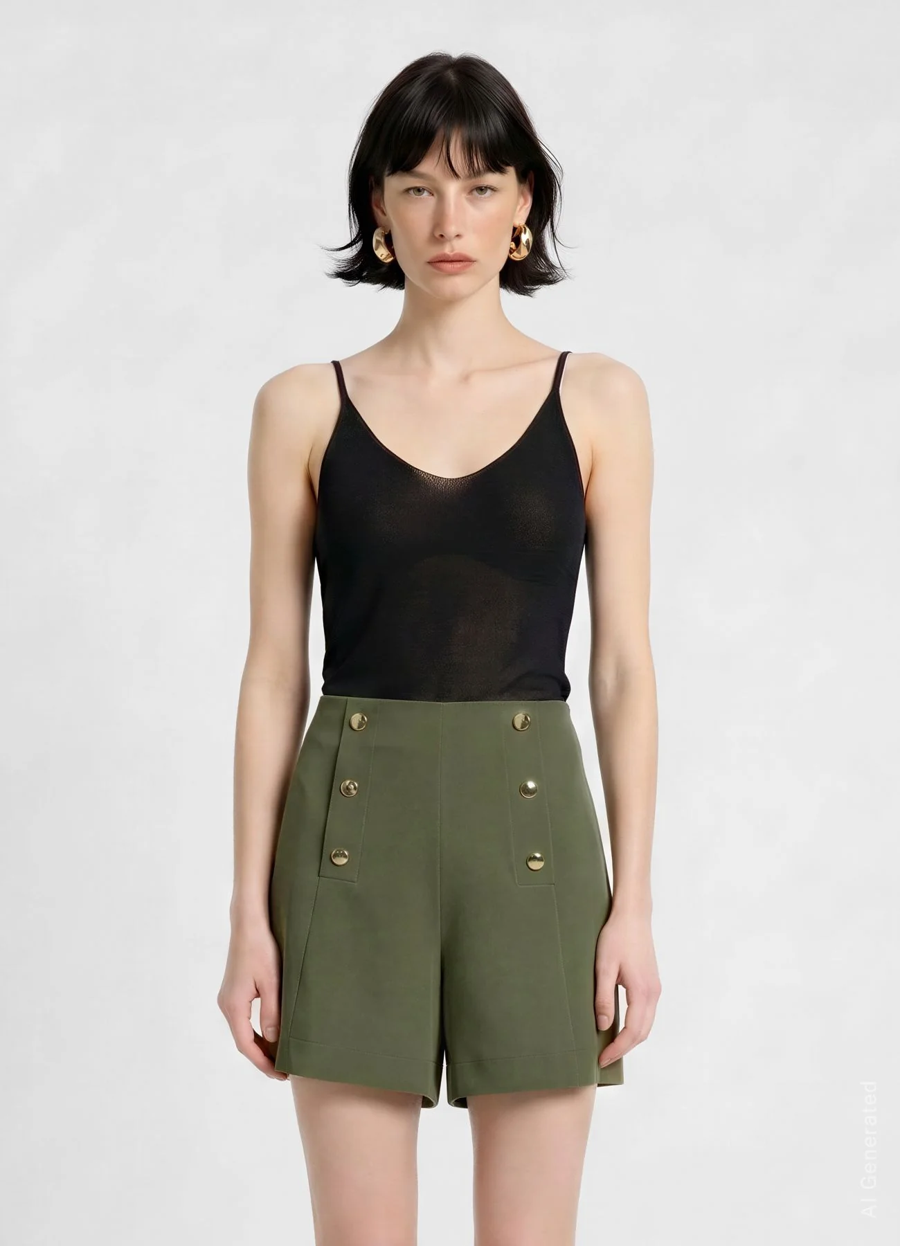 Shorts con bottoni decorativi - Image 3