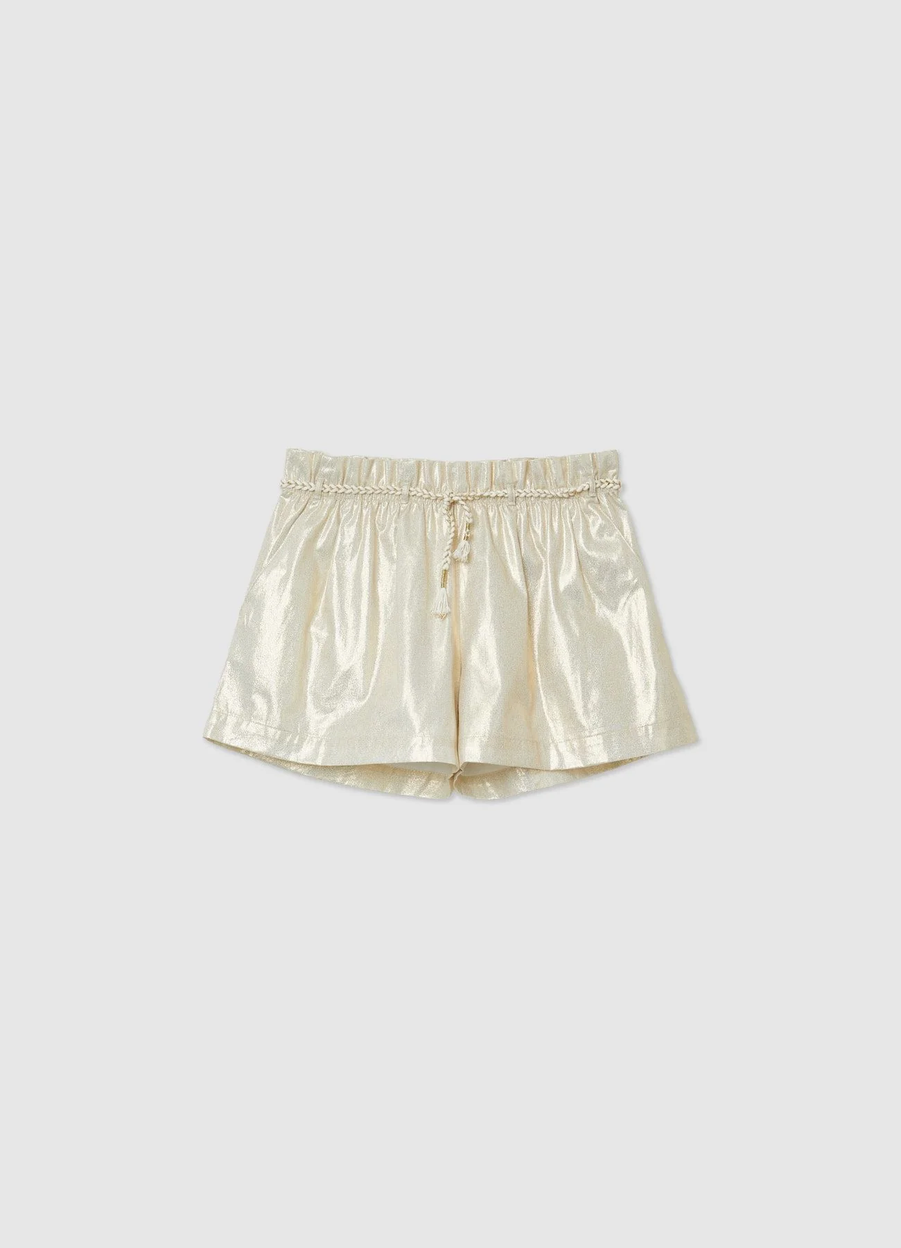 Shorts con finitura laminata e coulisse - Image 3