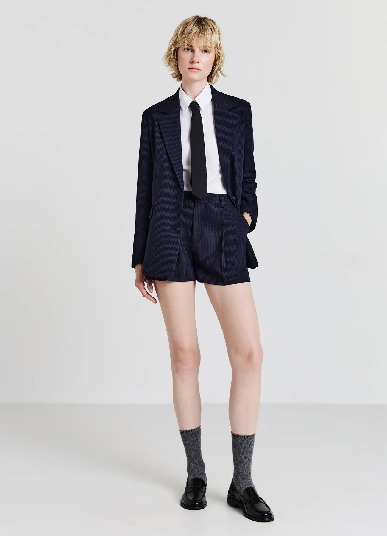 Shorts con pinces gessato