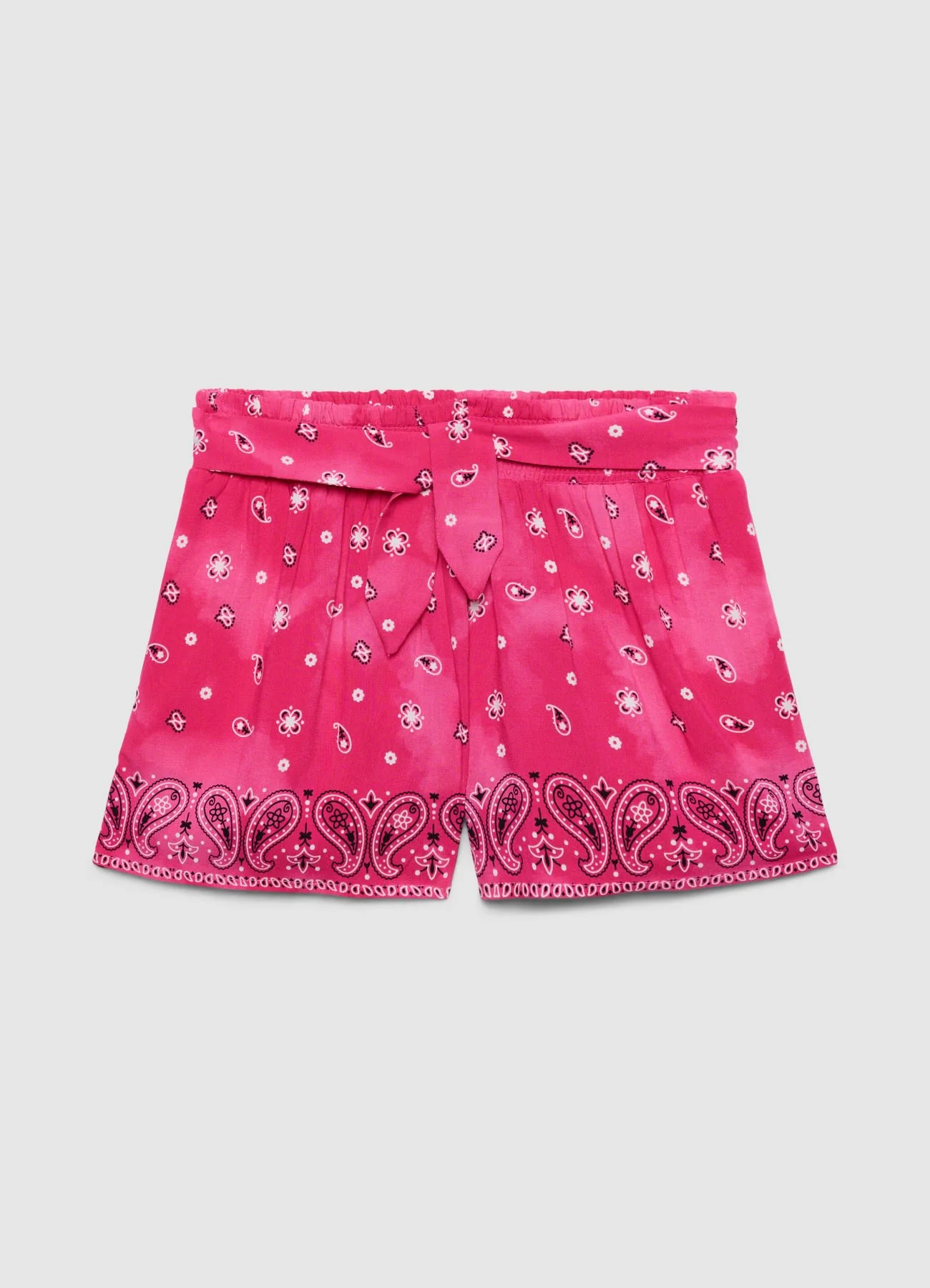 Shorts con stampa paisley e cintura annodata - Image 2