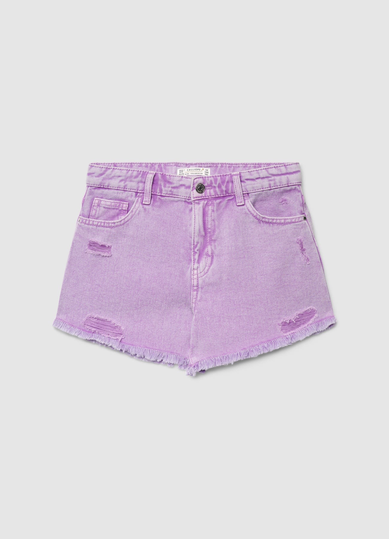 Shorts con strappi e orlo sfrangiato - Image 3
