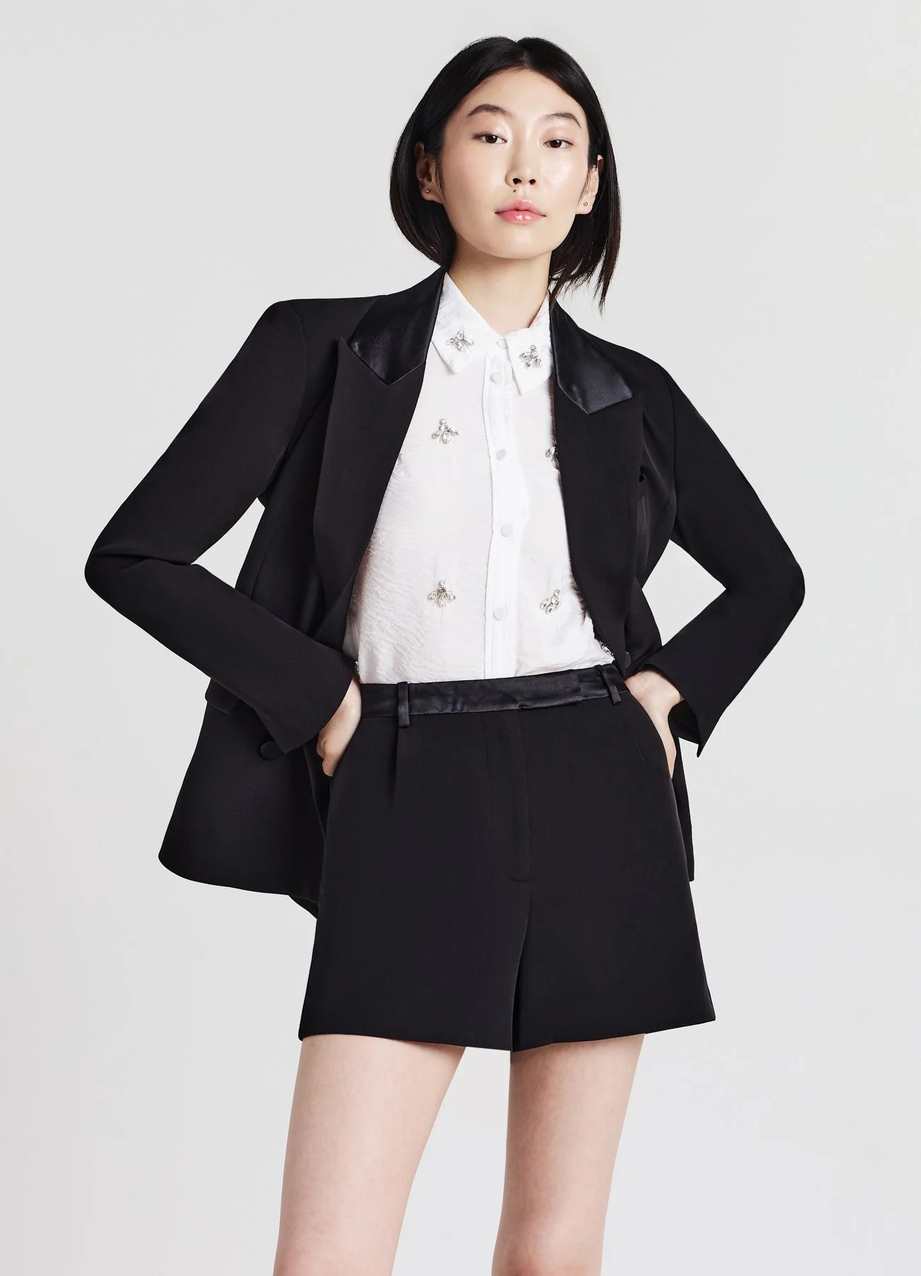 Shorts eleganti vita simil satin - Image 7