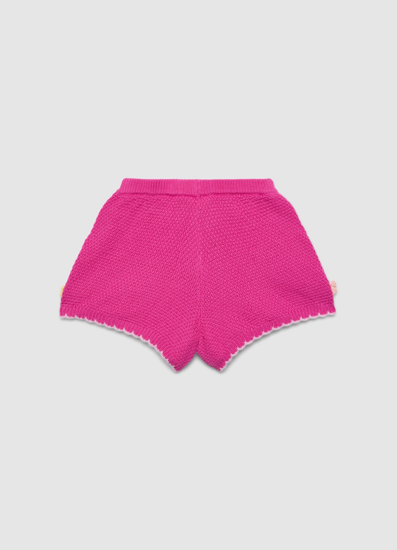 Shorts in crochet con fiori applicati