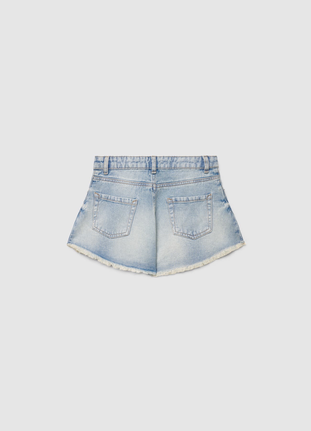 Shorts in denim con applicazioni floreali - Image 2