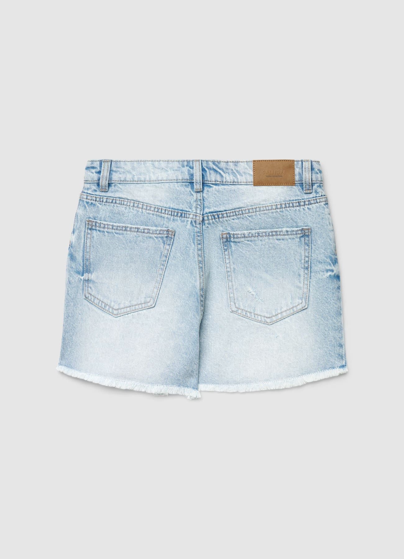 Shorts jeans mom con fondo sfrangiato - Image 6