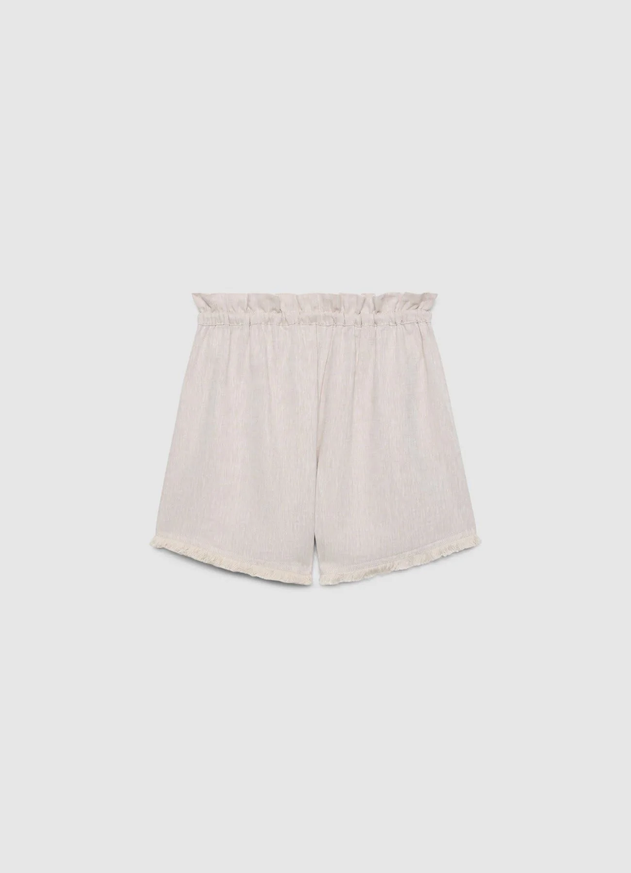 Shorts misto lino con frange in fondo - Image 6
