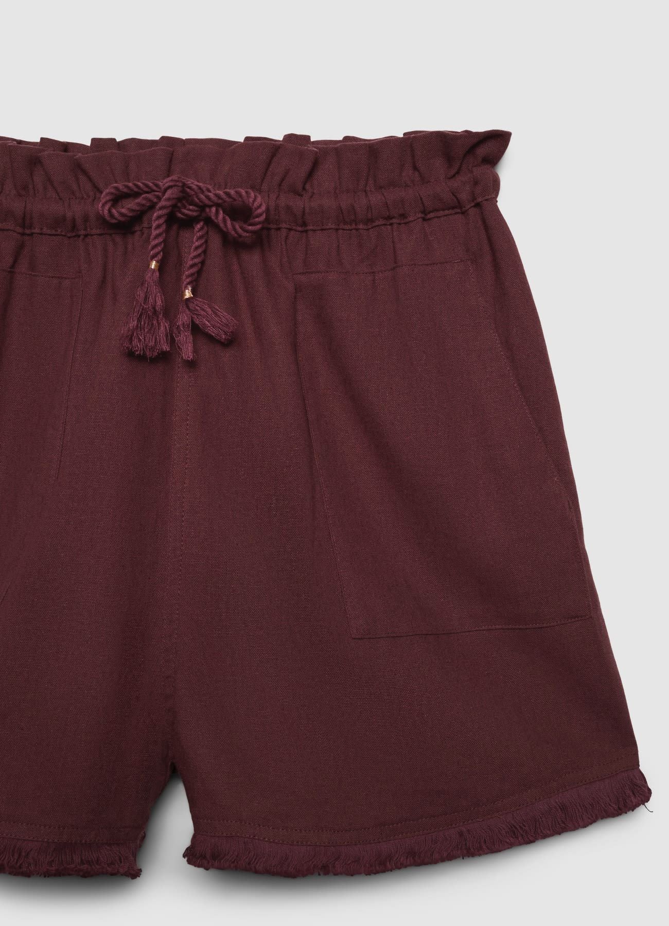 Shorts misto lino con frange in fondo - Image 6