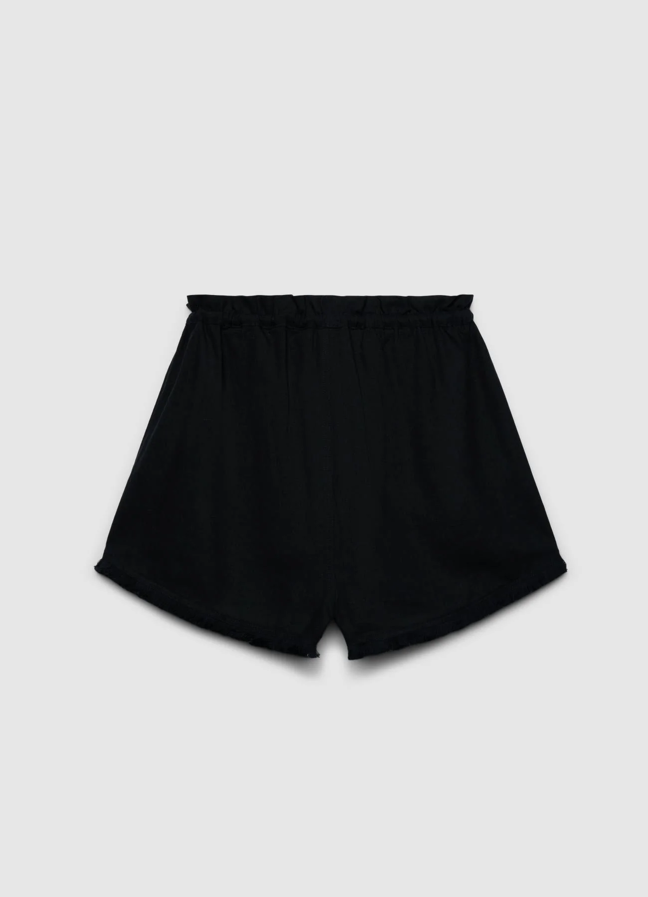 Shorts misto lino con frange in fondo - Image 5
