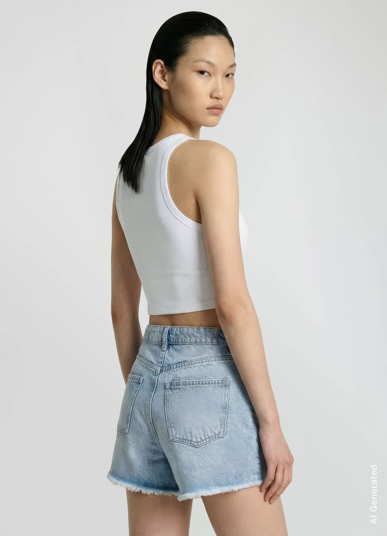 Shorts mom in denim con strappi - Image 3