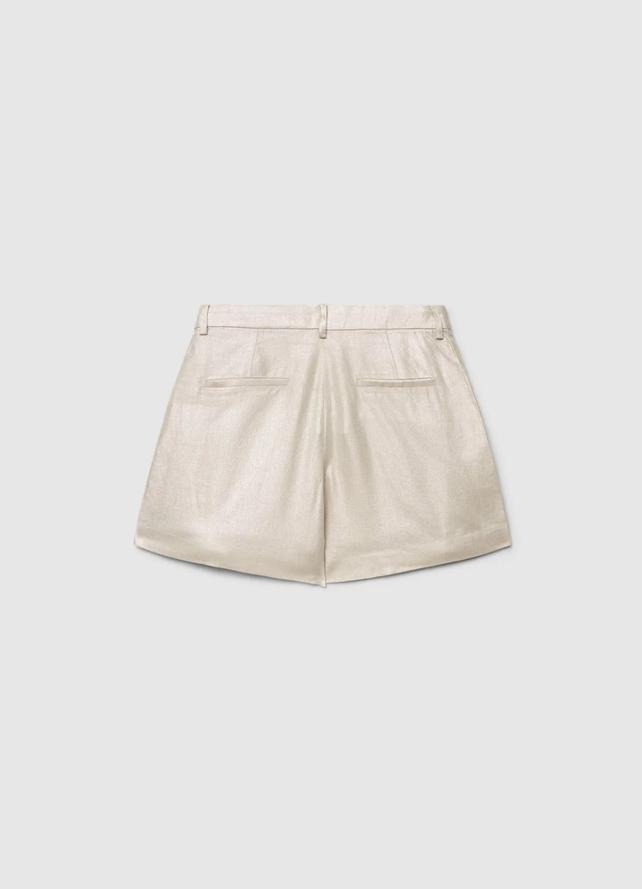 Shorts sartoriali tessuto spalmato misto lino - Image 5