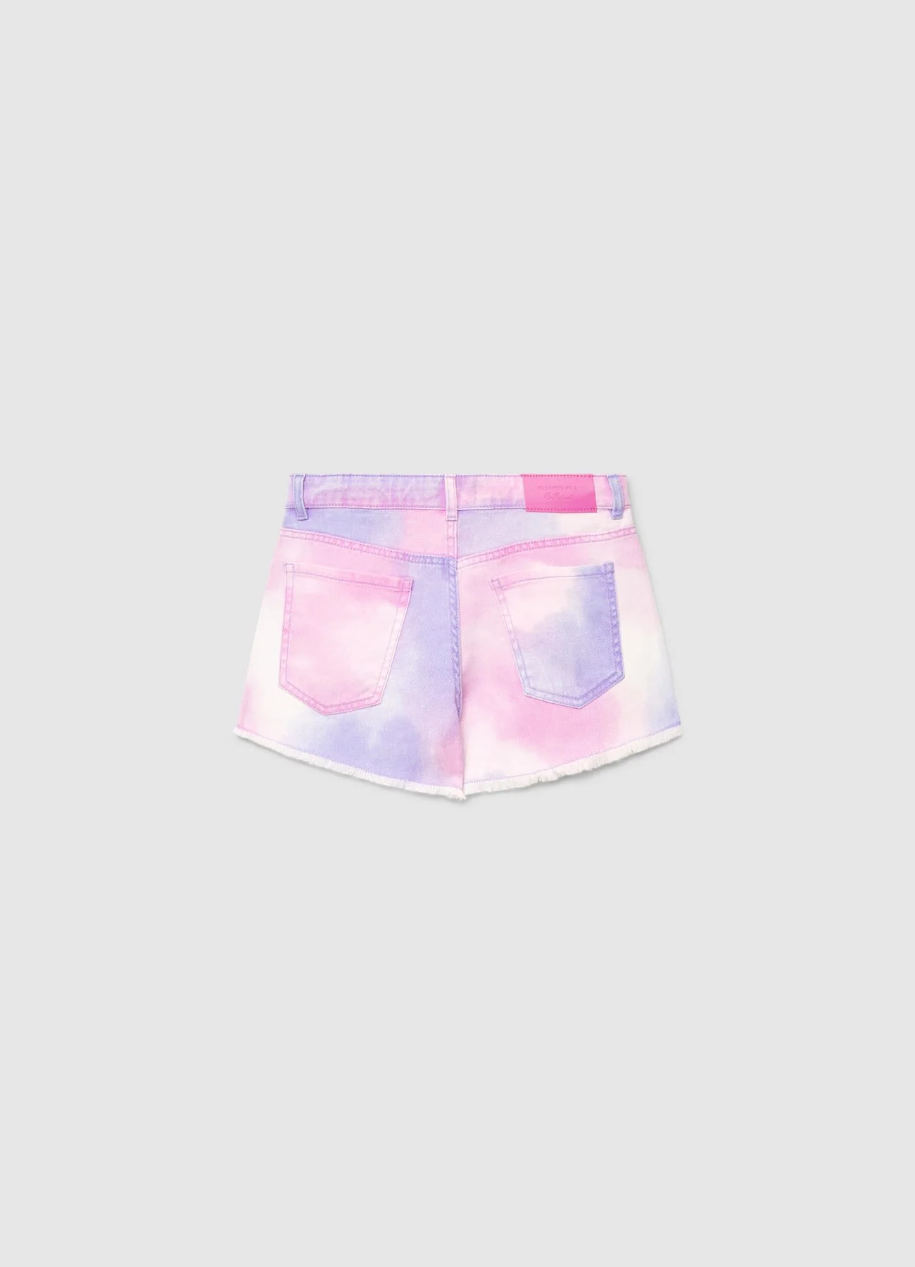 Shorts tie-dye mom fit con orlo sfrangiato - Image 3