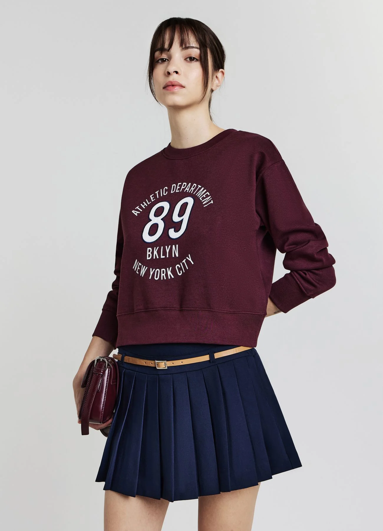 Skort a pieghe con cintura - Image 7