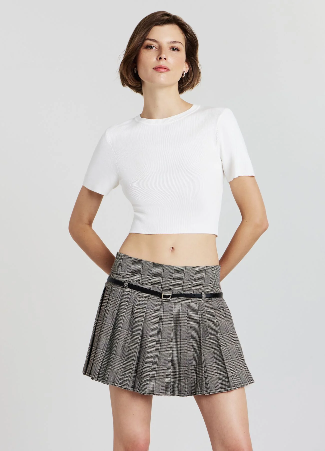 Skort a pieghe fantasia Principe di Galles - Image 2