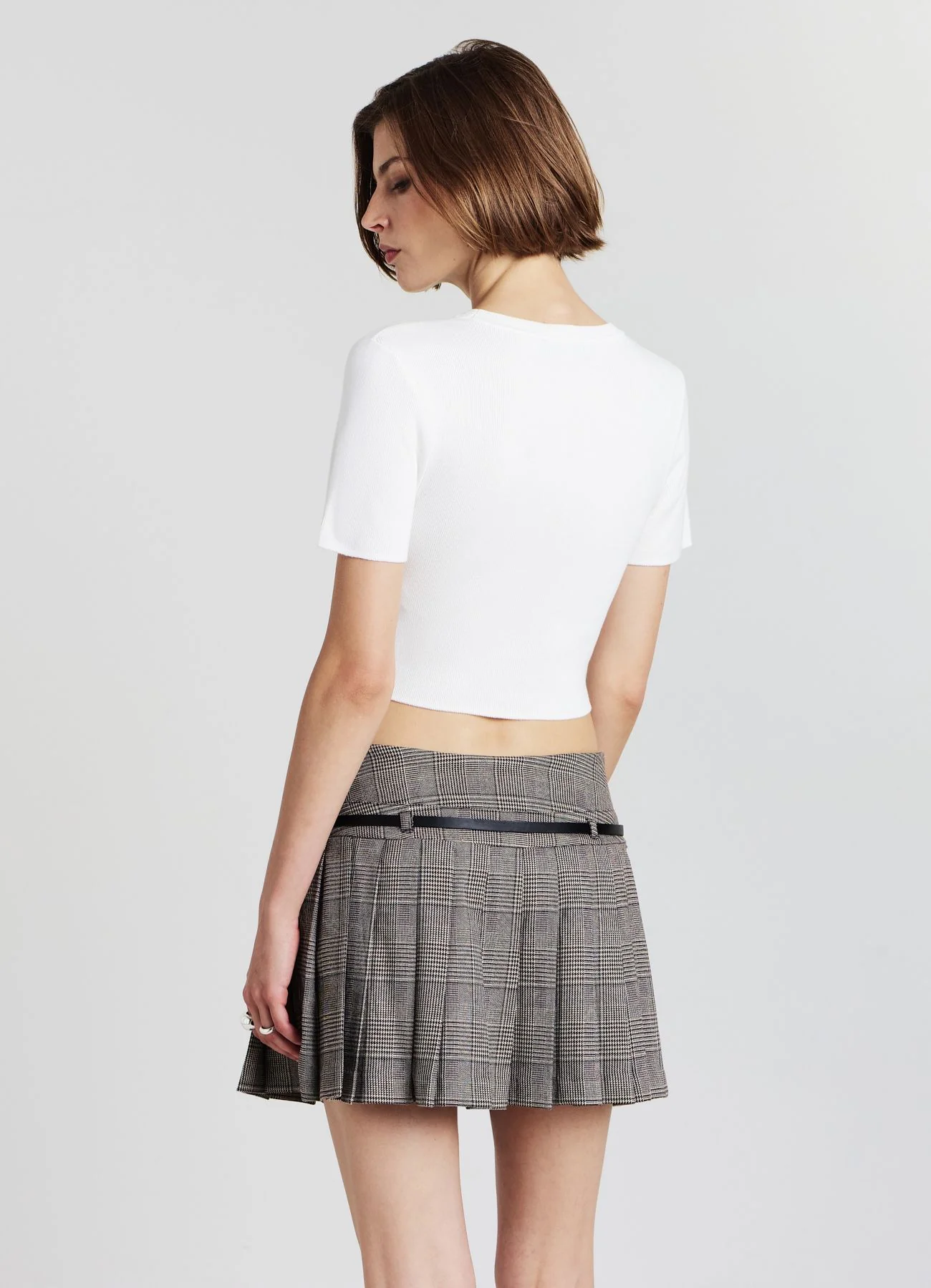Skort a pieghe fantasia Principe di Galles - Image 3