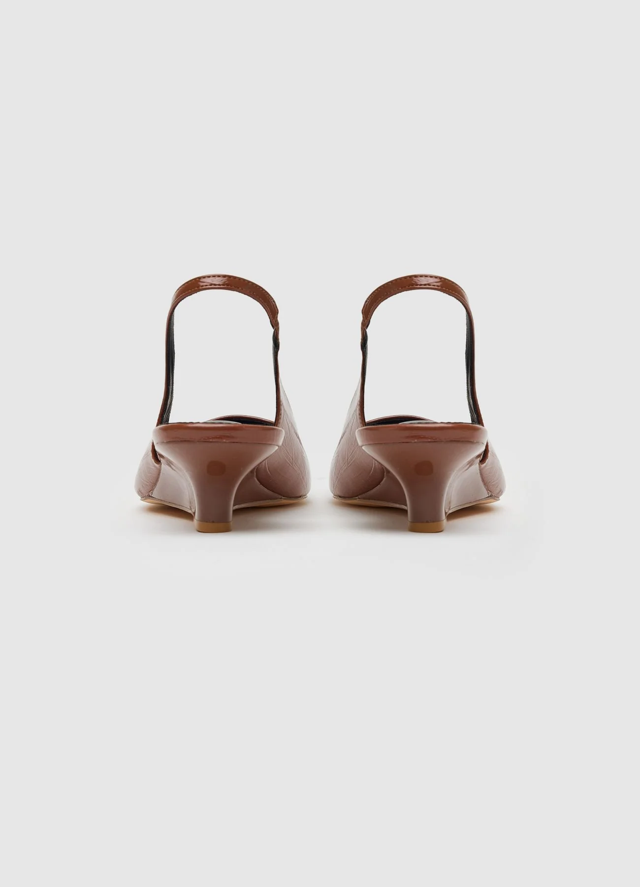 Slingback con tacco a zeppa bassa effetto cocco - Image 3