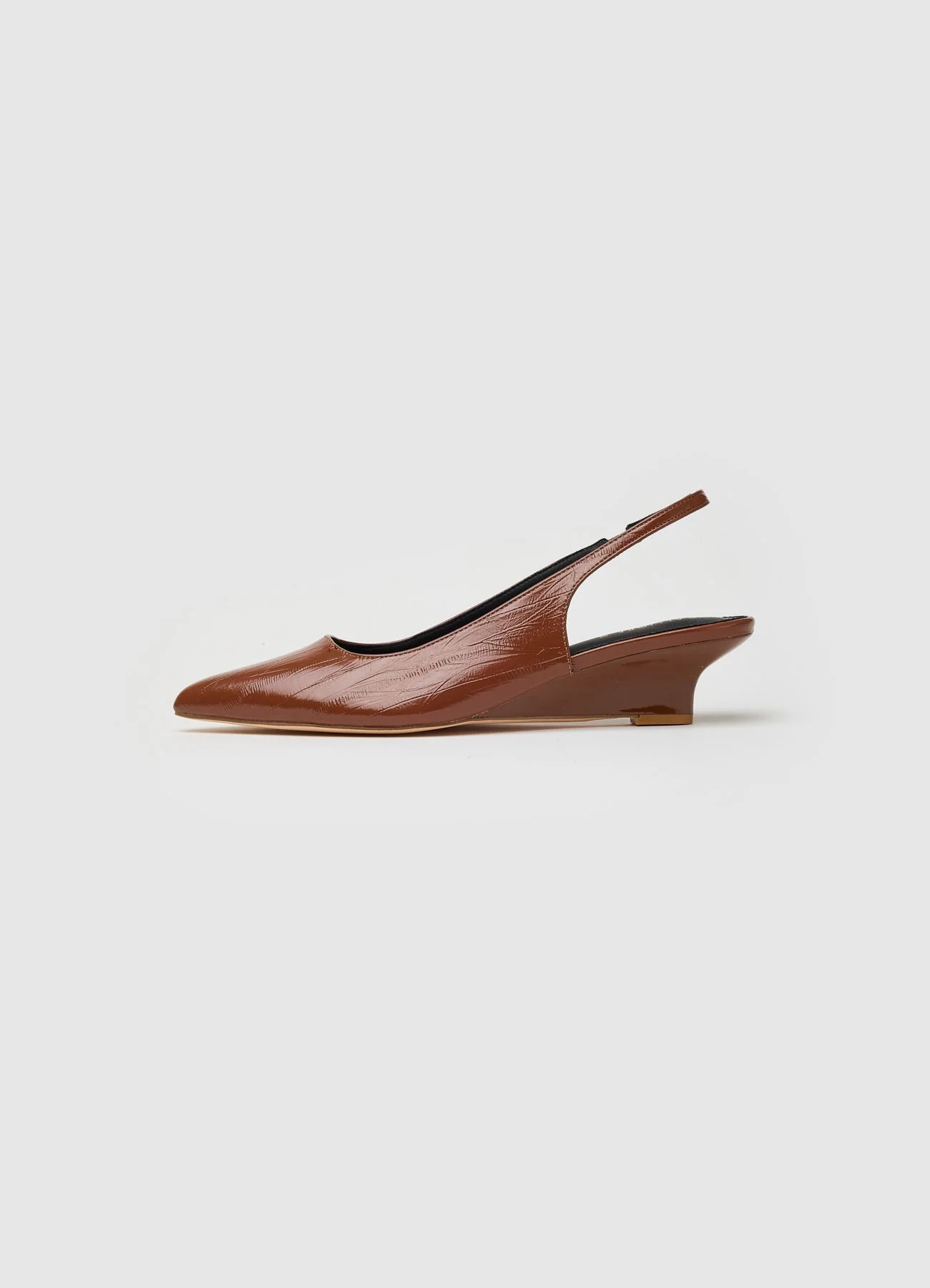 Slingback con tacco a zeppa bassa effetto cocco - Image 5