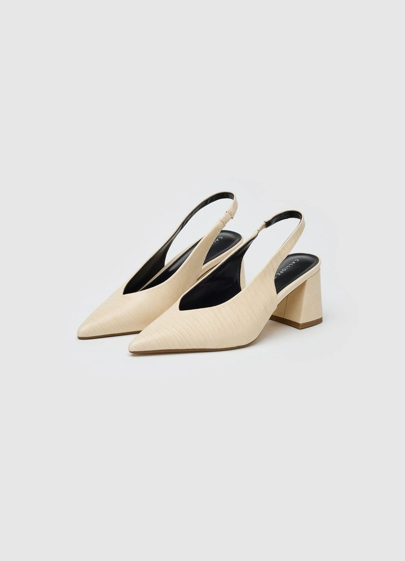 Slingback con tacco largo a tinta unita - Image 3