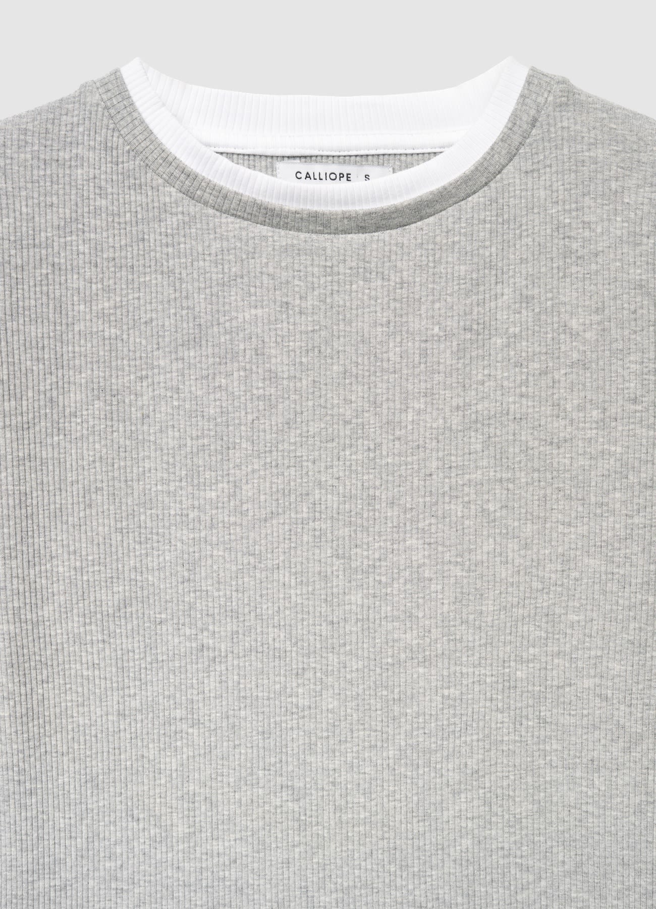 T-shirt a costine con inserti a contrasto - Image 5