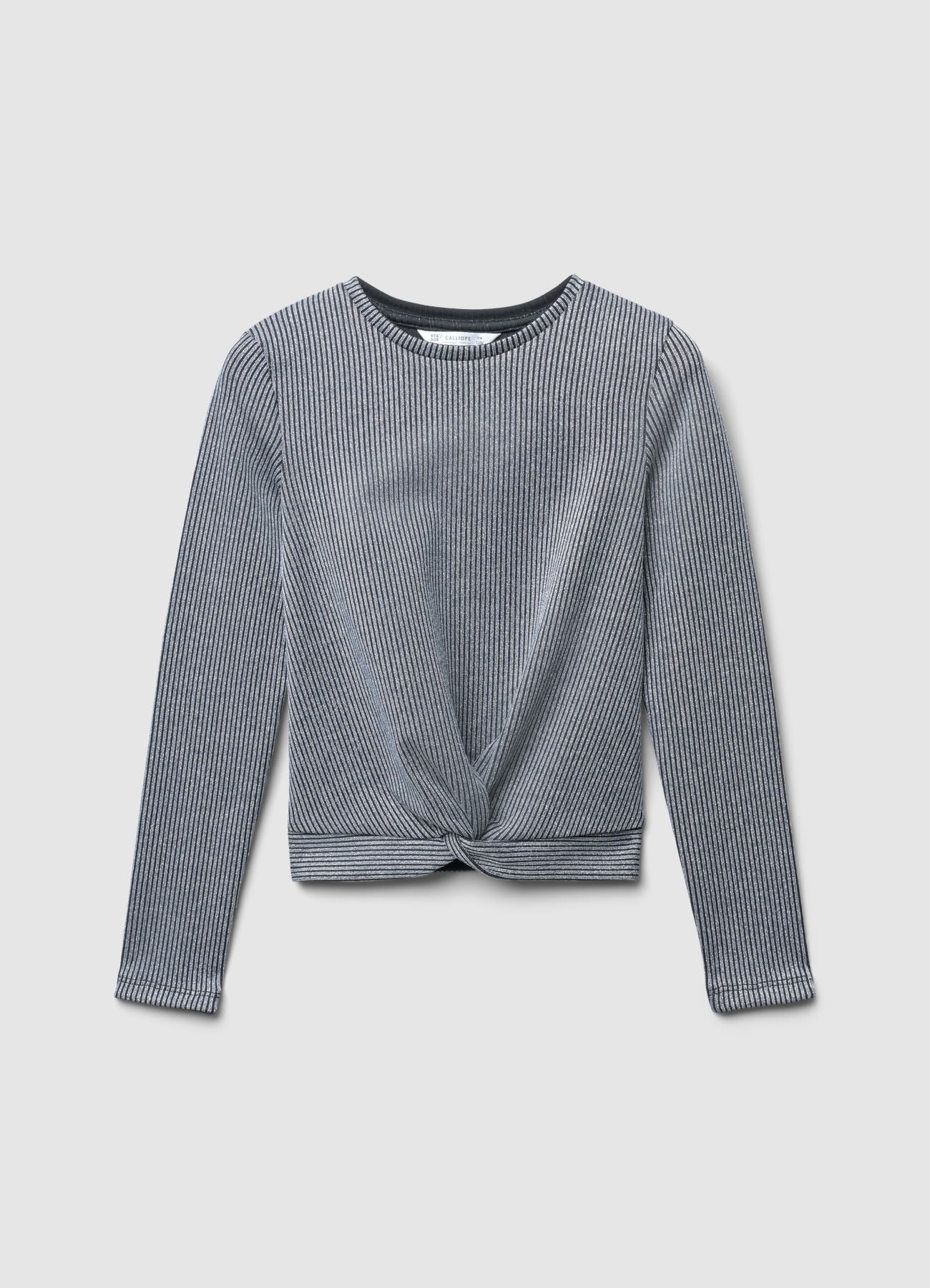 T-shirt a costine con nodo - Image 4
