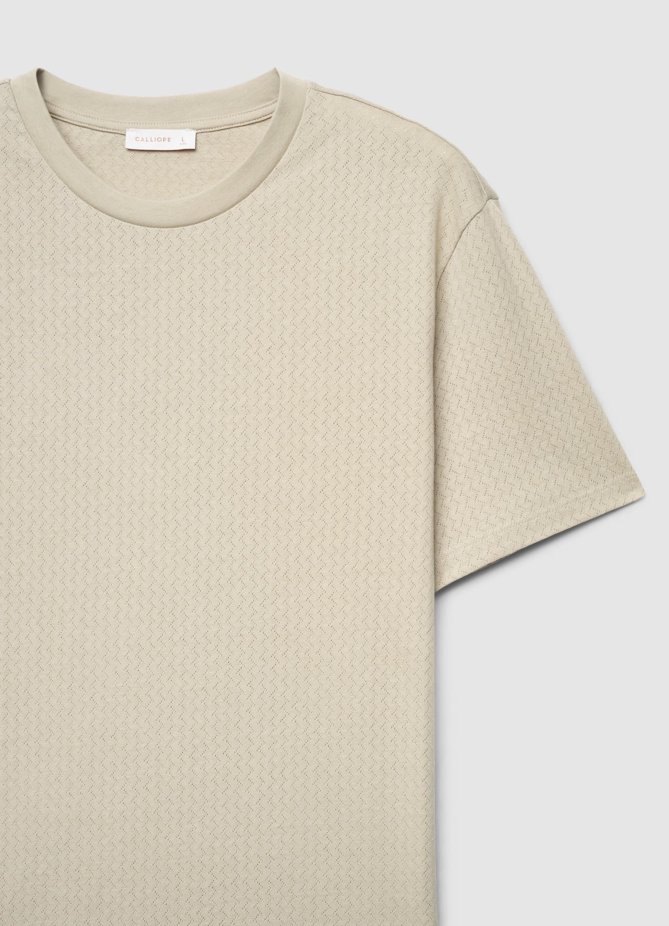 T-shirt a girocollo con lavorazione operata - Image 6