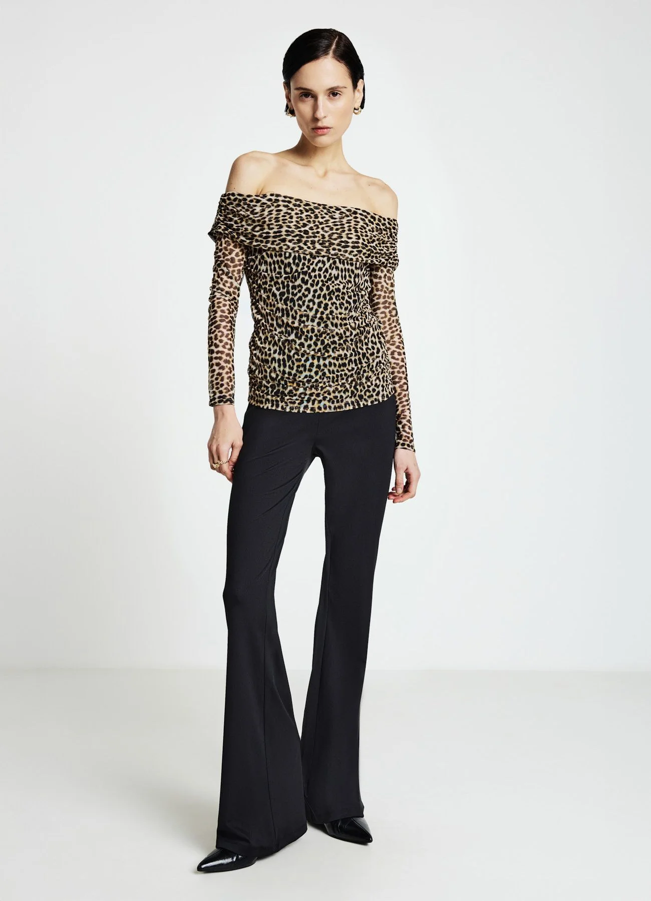 T-shirt a spalle scoperte fantasia animalier - Image 2