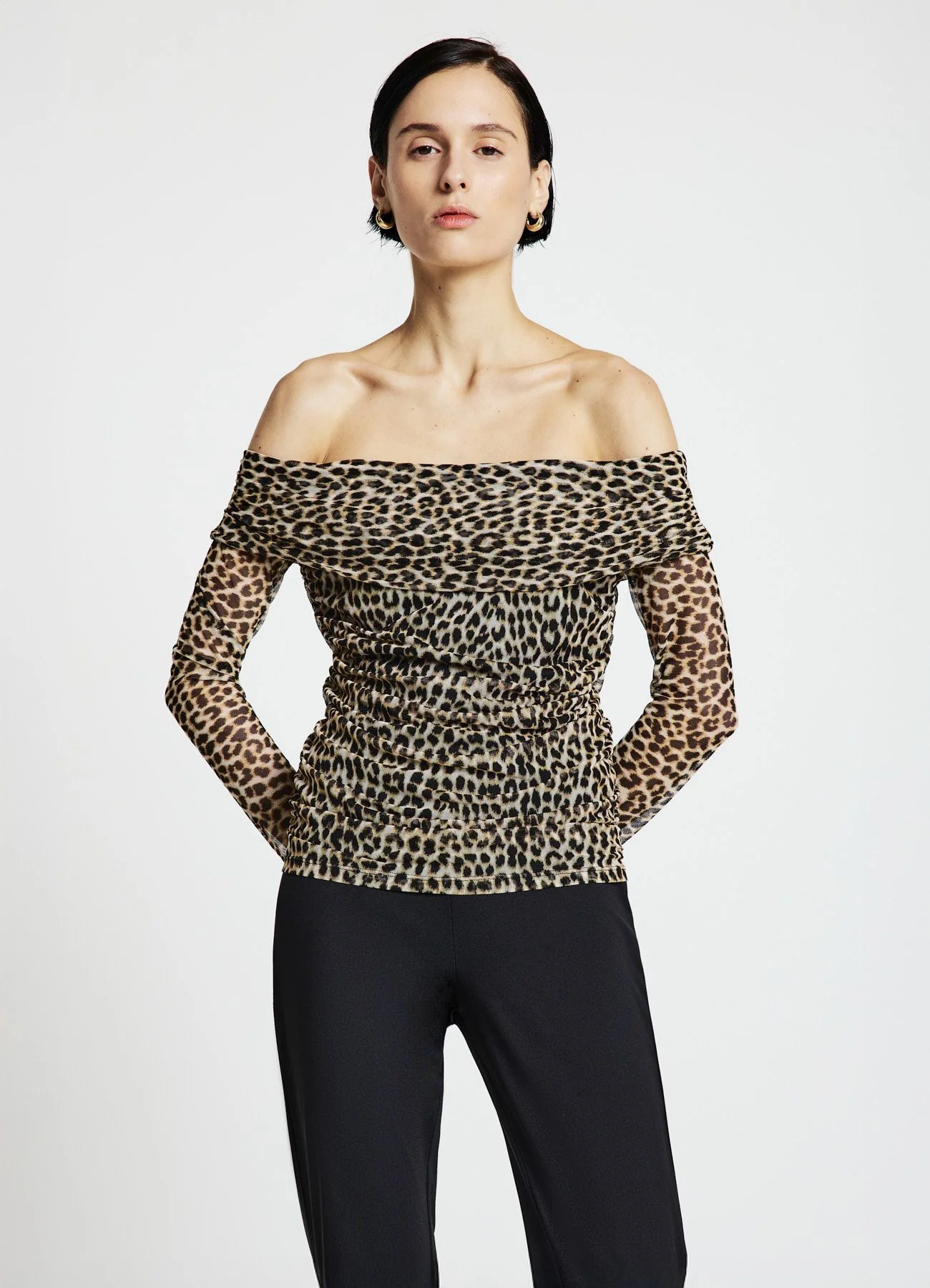 T-shirt a spalle scoperte fantasia animalier - Image 3
