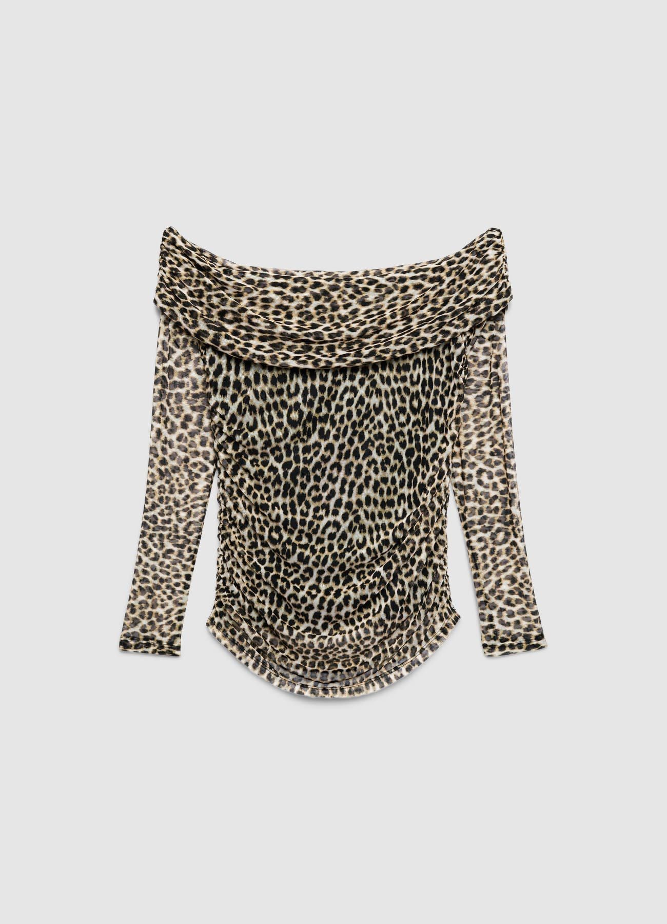 T-shirt a spalle scoperte fantasia animalier - Image 4