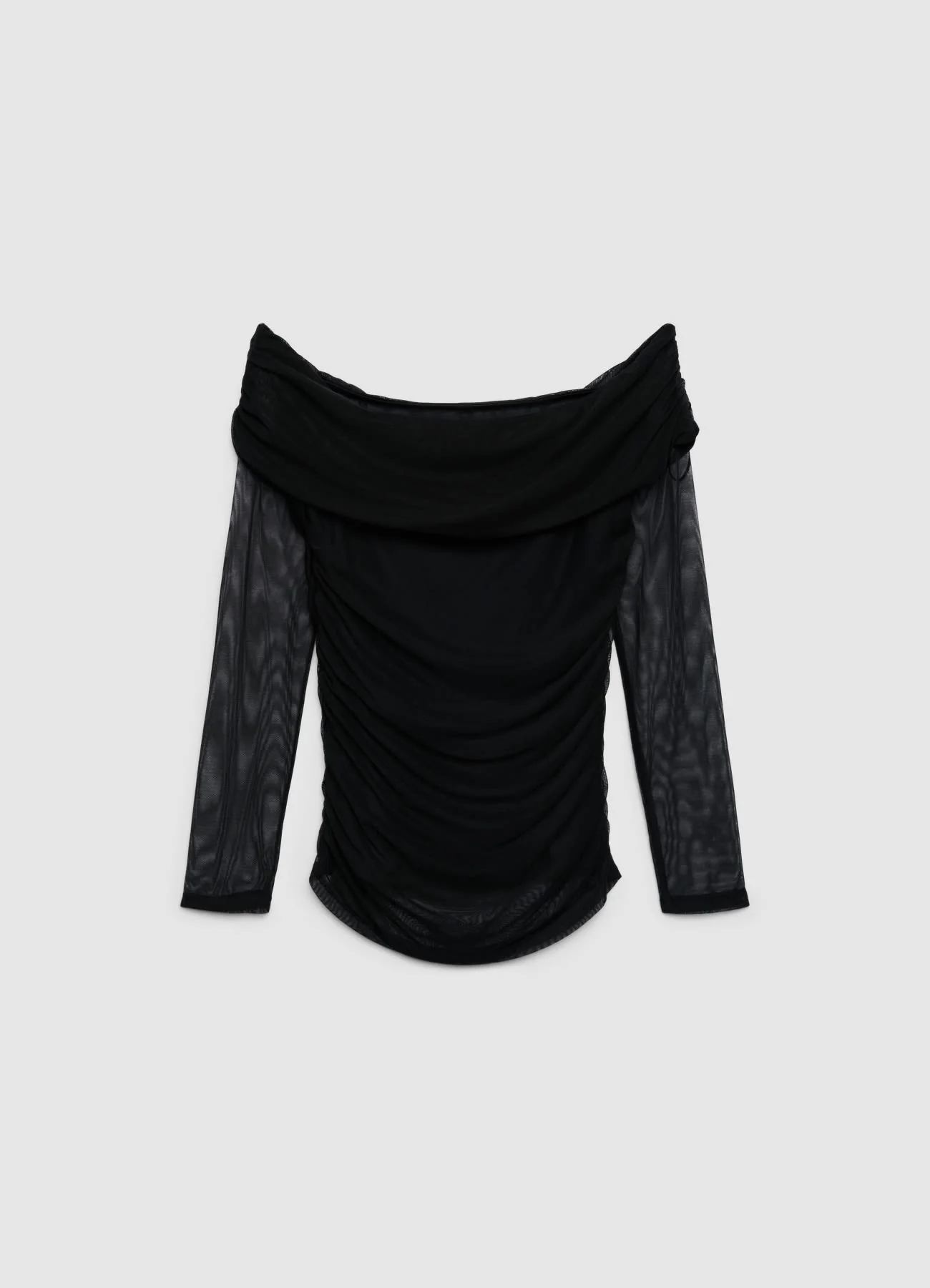 T-shirt a spalle scoperte in tulle - Image 4
