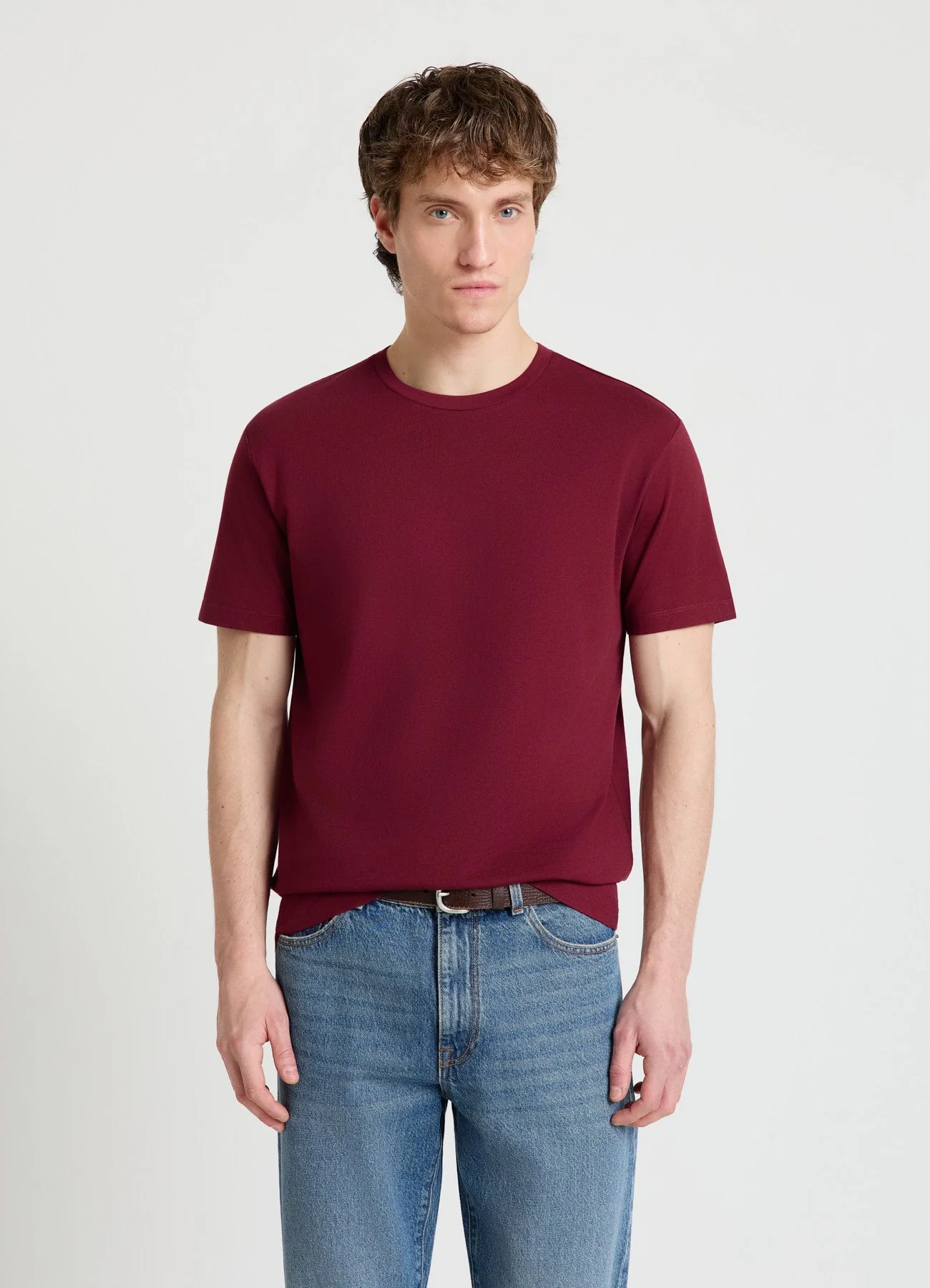 T-shirt a tinta unita con girocollo - Image 2