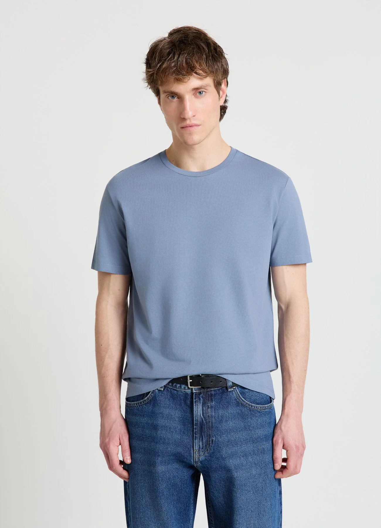 T-shirt a tinta unita con girocollo