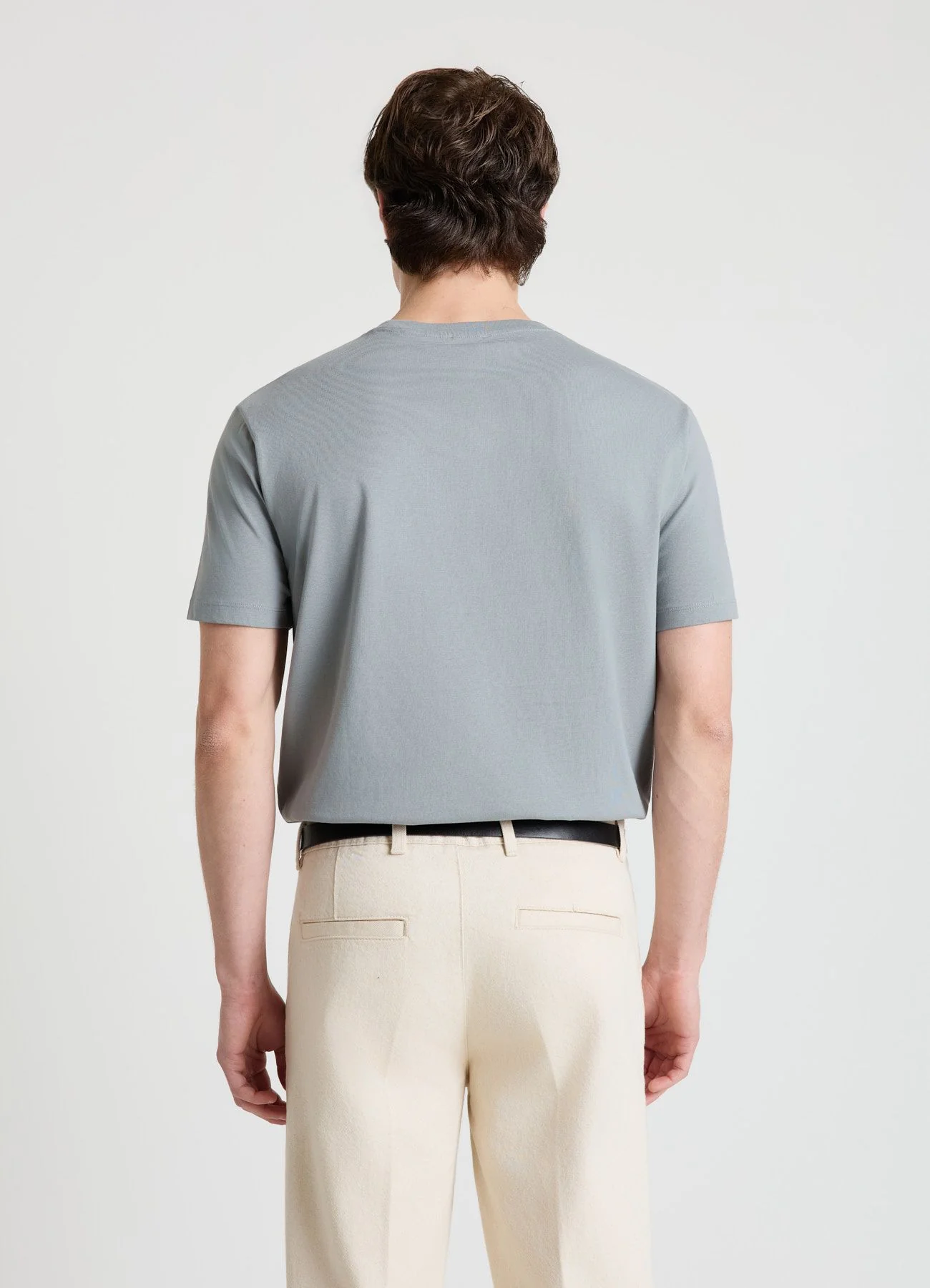 T-shirt a tinta unita con girocollo - Image 3