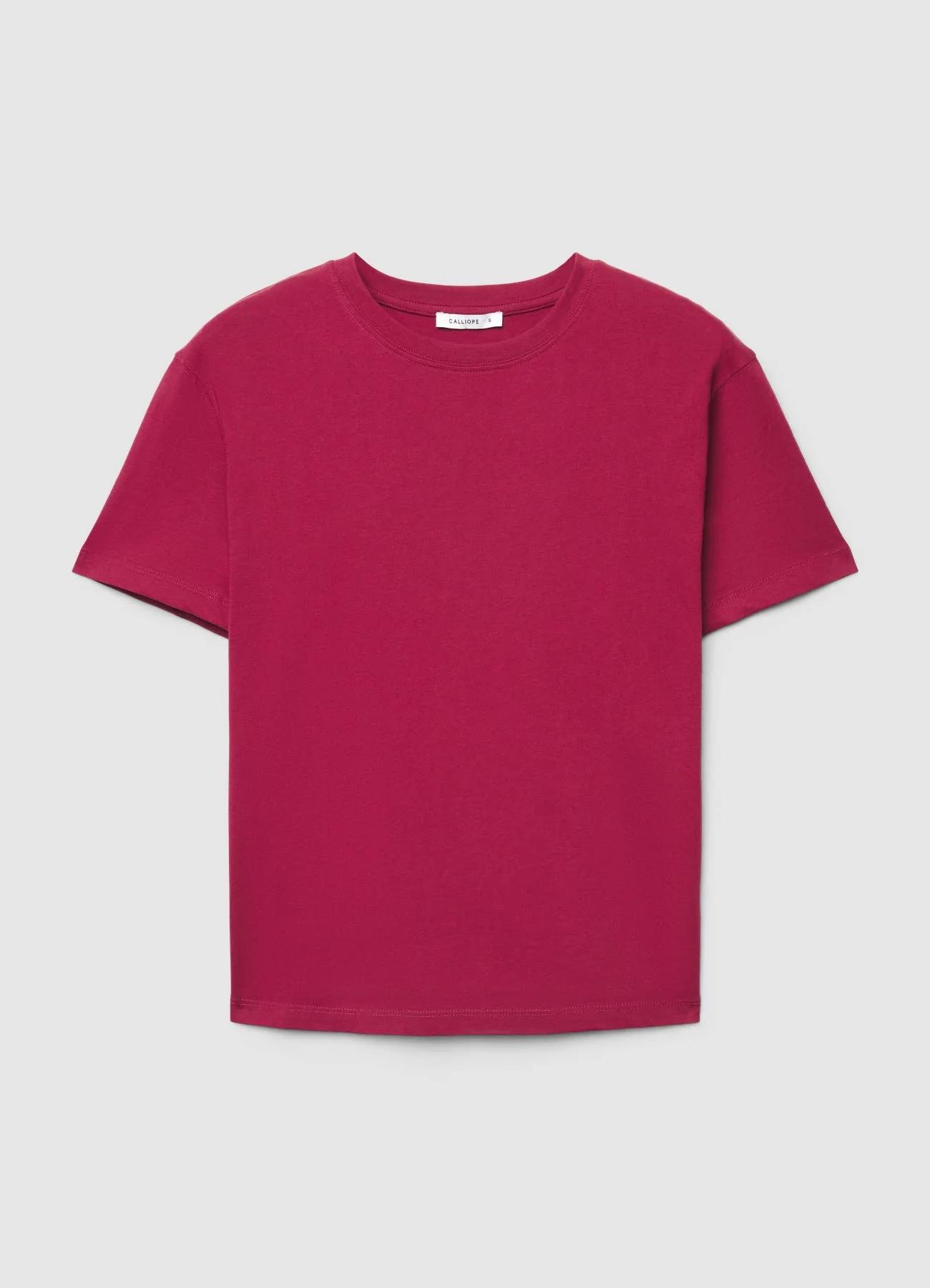 T-shirt a tinta unita con girocollo - Image 6