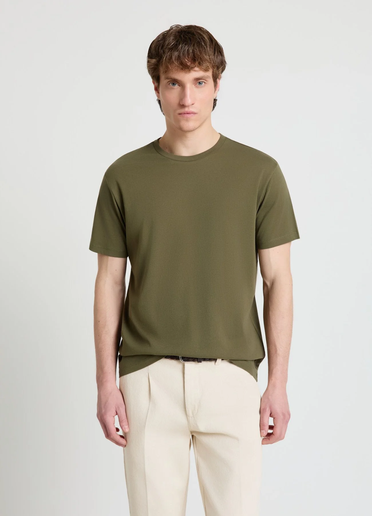 T-shirt a tinta unita con girocollo - Image 2