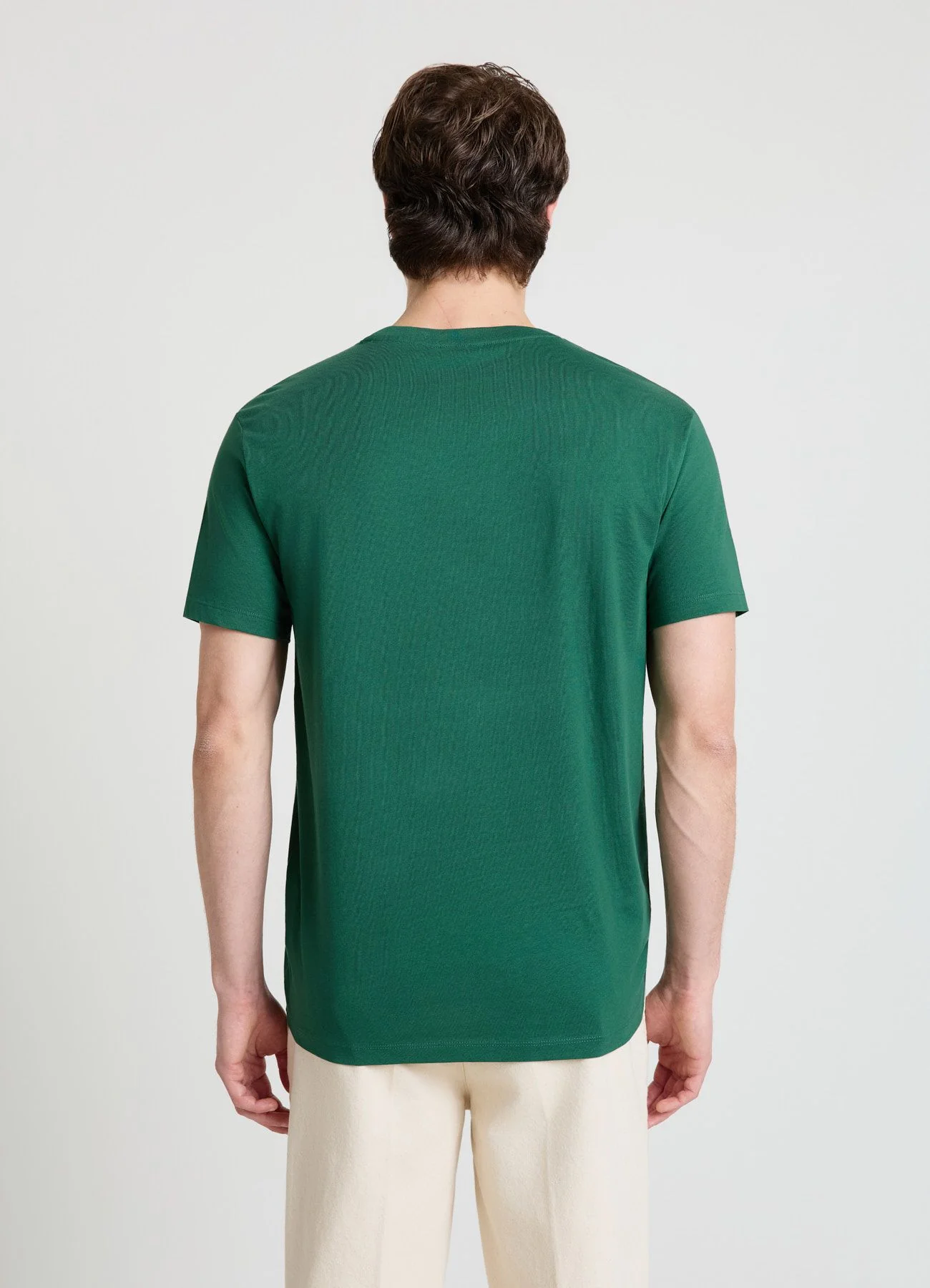 T-shirt a tinta unita con girocollo - Image 3