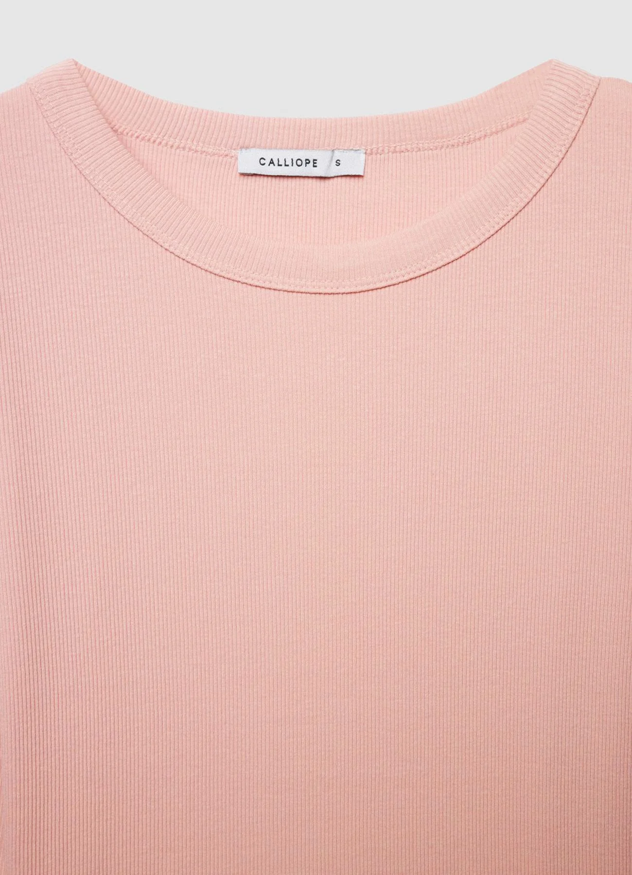 T-shirt a tinta unita con girocollo - Image 5