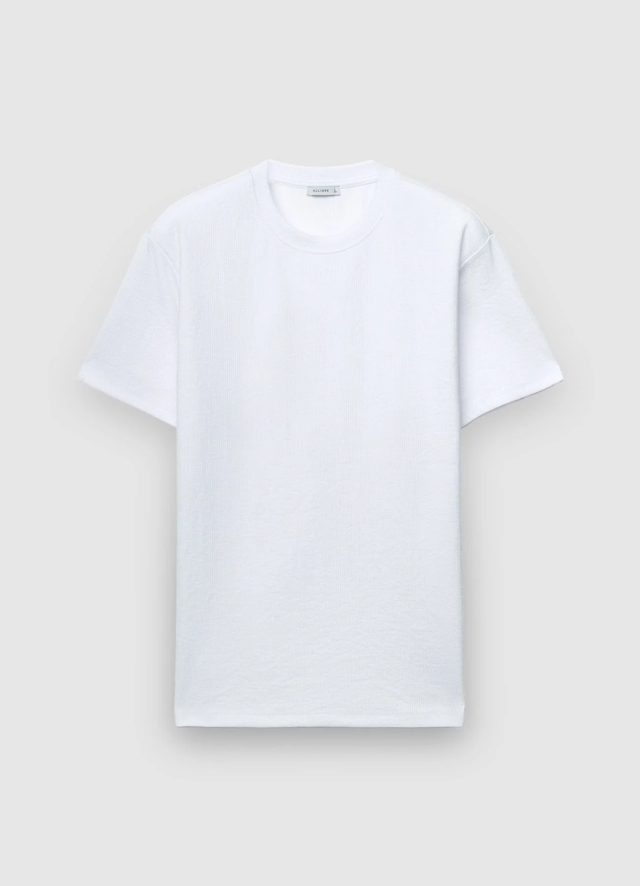 T-shirt a tinta unita con lavorazione a coste - Image 4