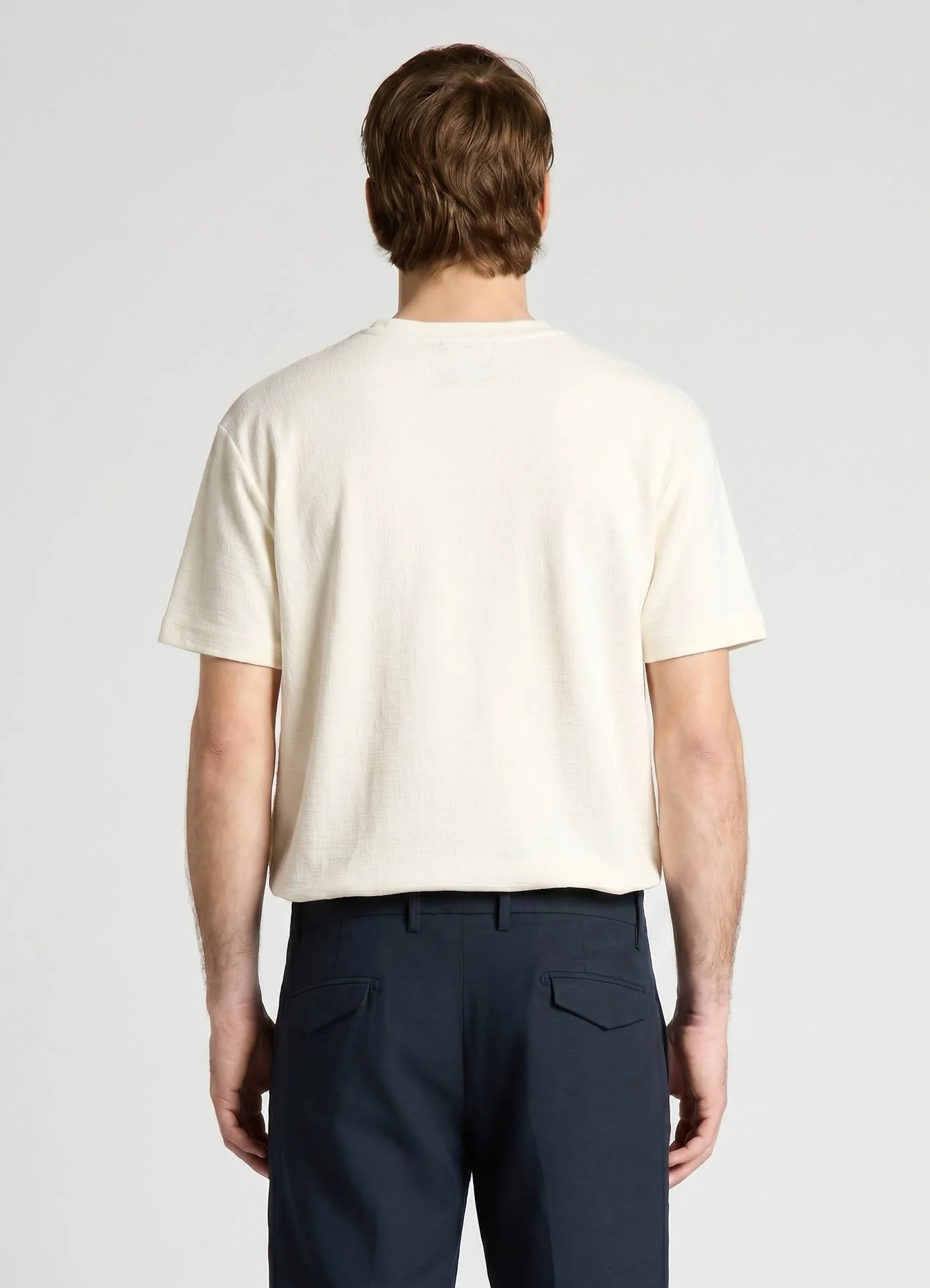 T-shirt a tinta unita con texture - Image 3